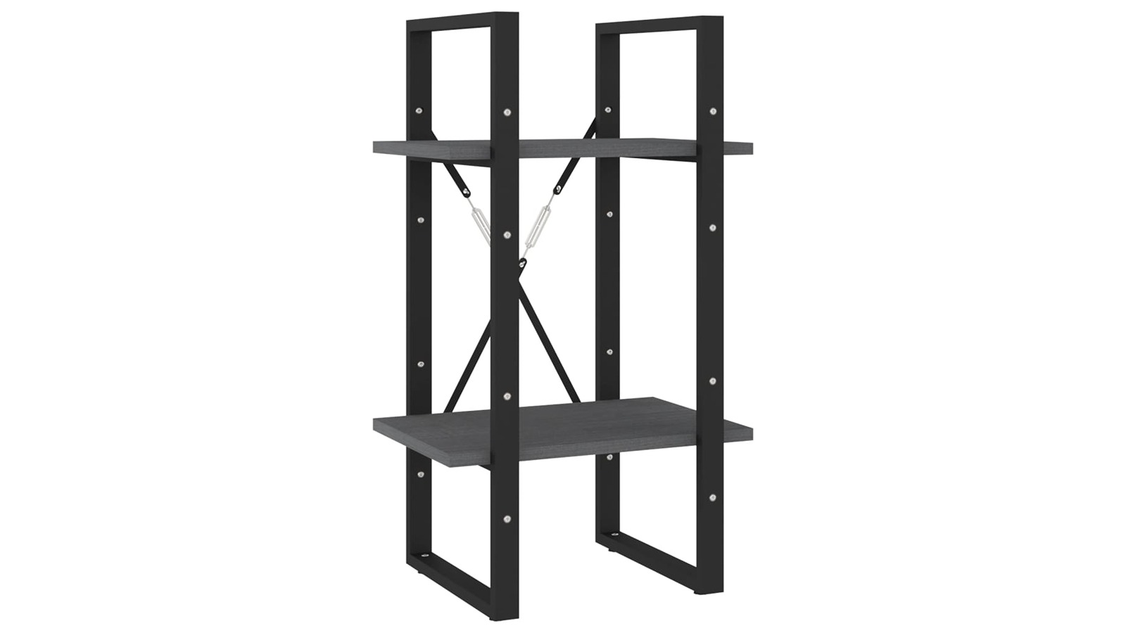 vidaXL 2-Tier Grey Solid Pine Wood 40 x 30 x 70cm Book Cabinet