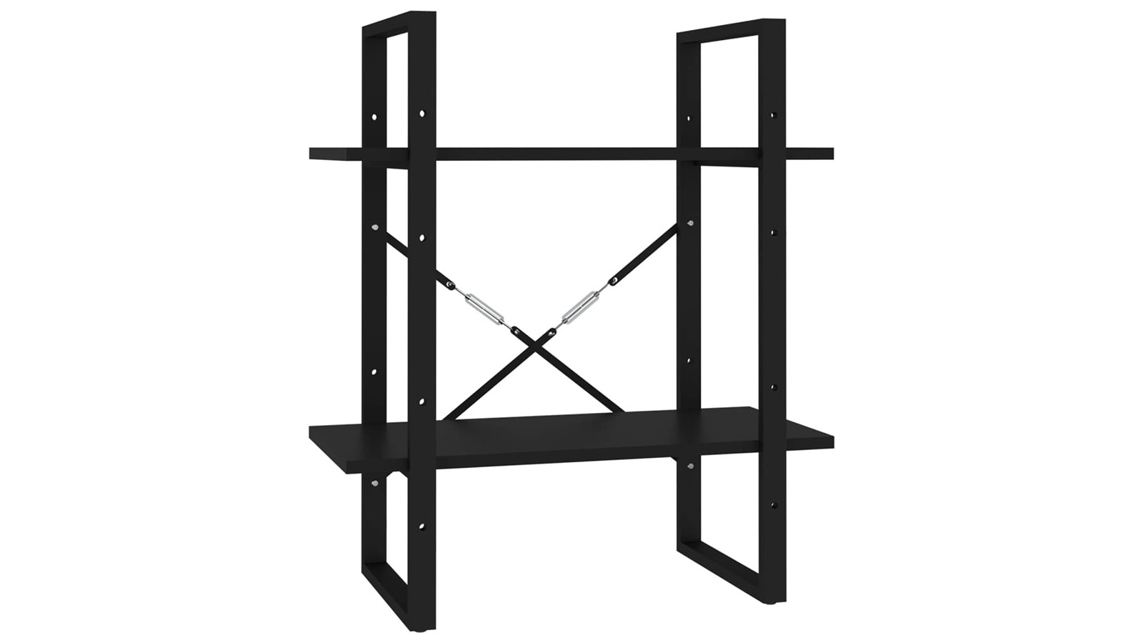 vidaXL 2-Tier Black Engineered Wood 60 x 30 x 70cm Book Cabinet