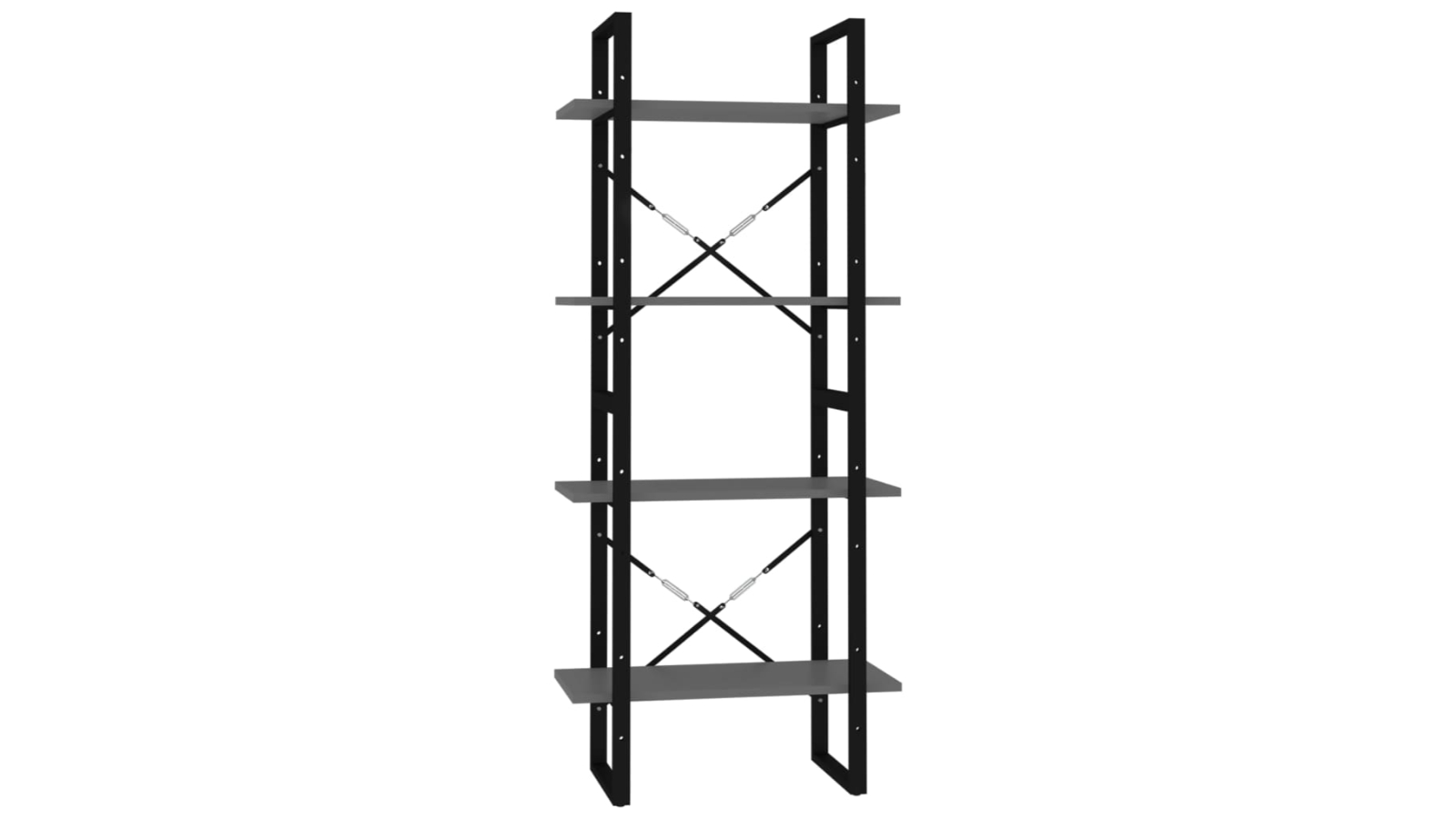 vidaXL 4-Tier Grey 60 x 30 x 140cm Engineered Wood Book Cabinet