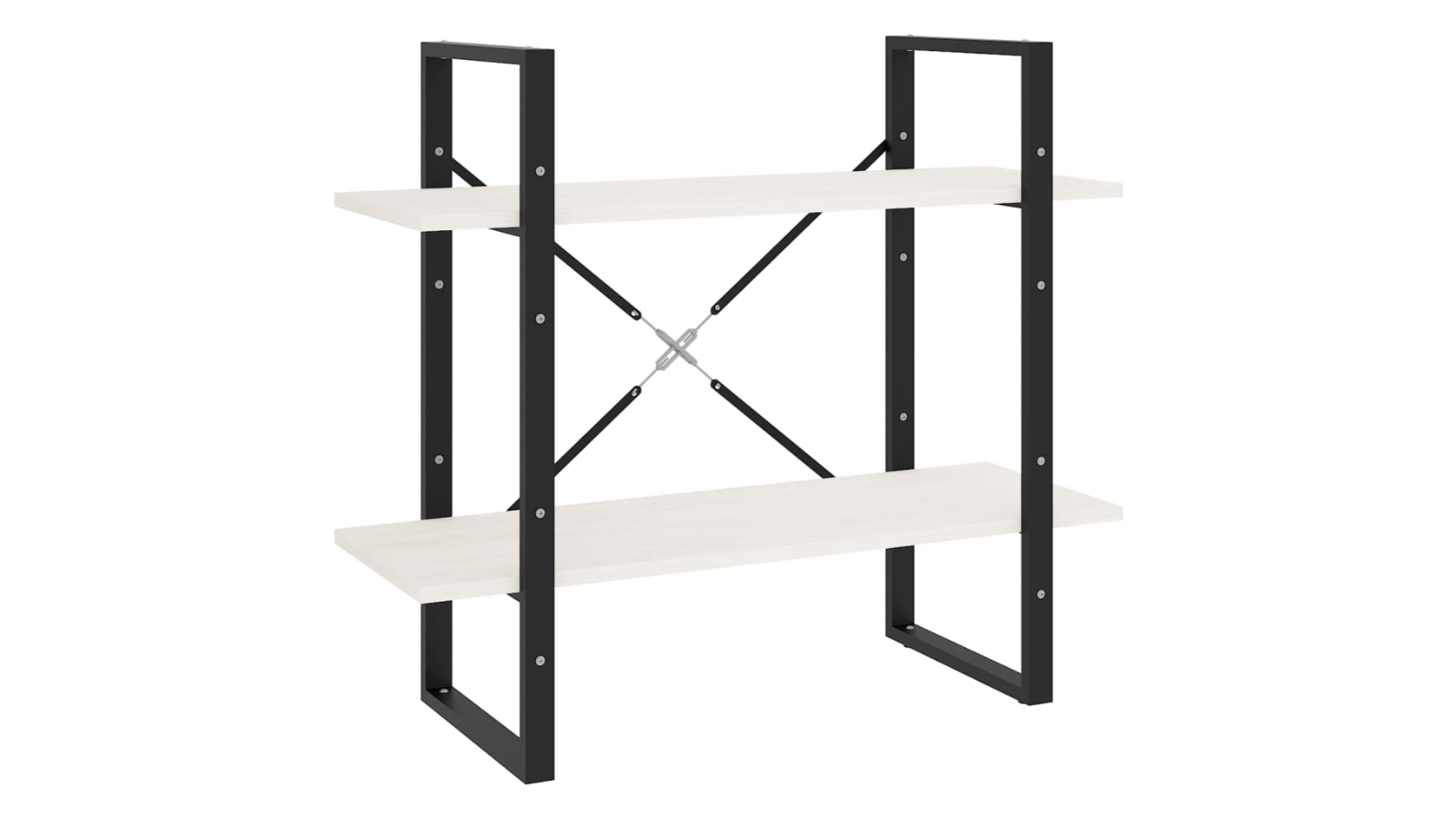 vidaXL 2-Tier White Solid Pine Wood 80 x 30 x 70cm Book Cabinet 