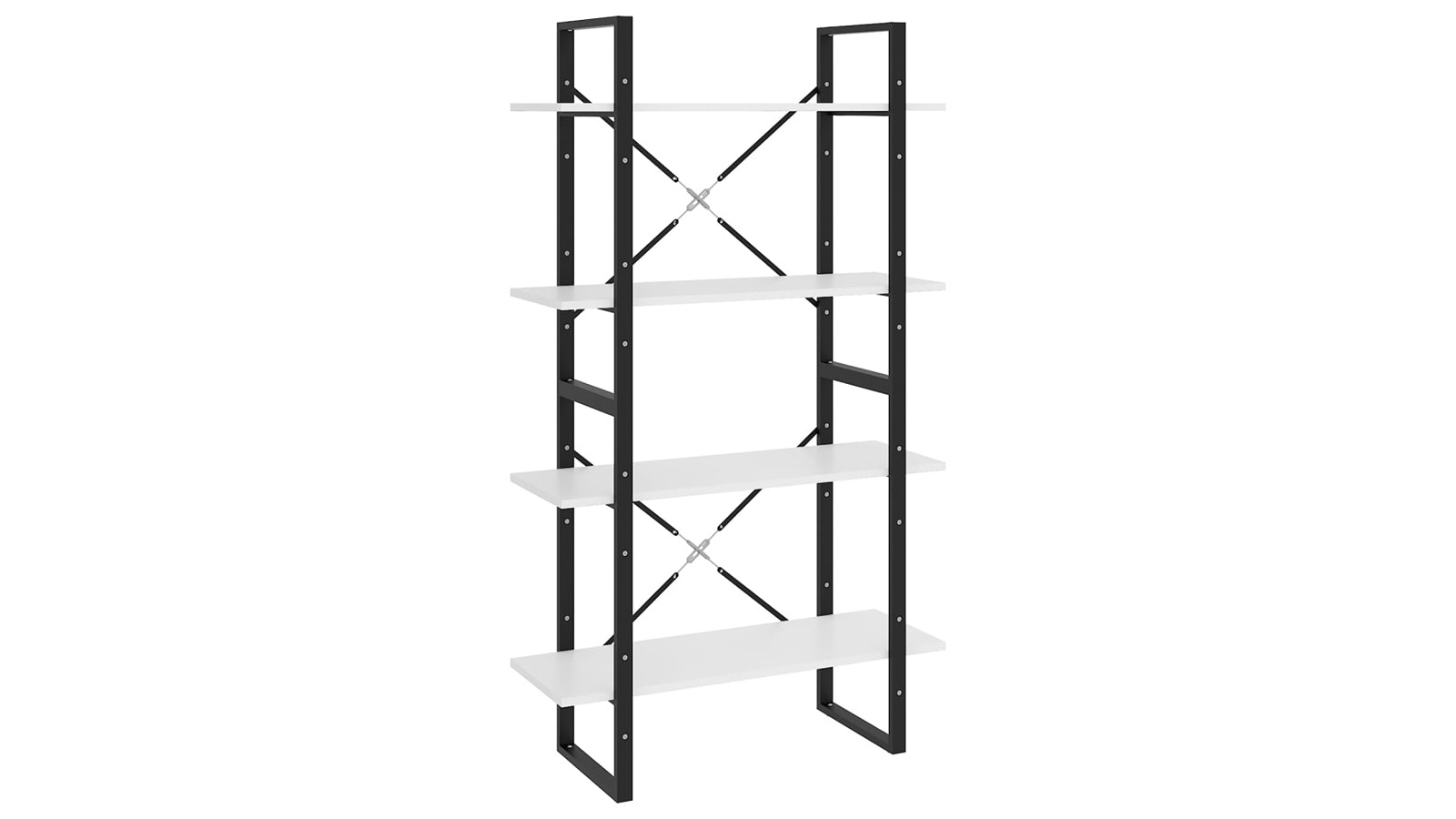 vidaXL 4-Tier White Engineered Wood 80 x 30 x 140cm Book Cabinet