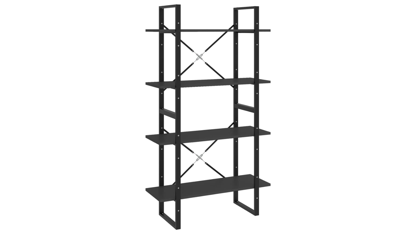 vidaXL 4-Tier Grey Engineered Wood Book Cabinet/Room Divider - 80 x 30 x 140cm 