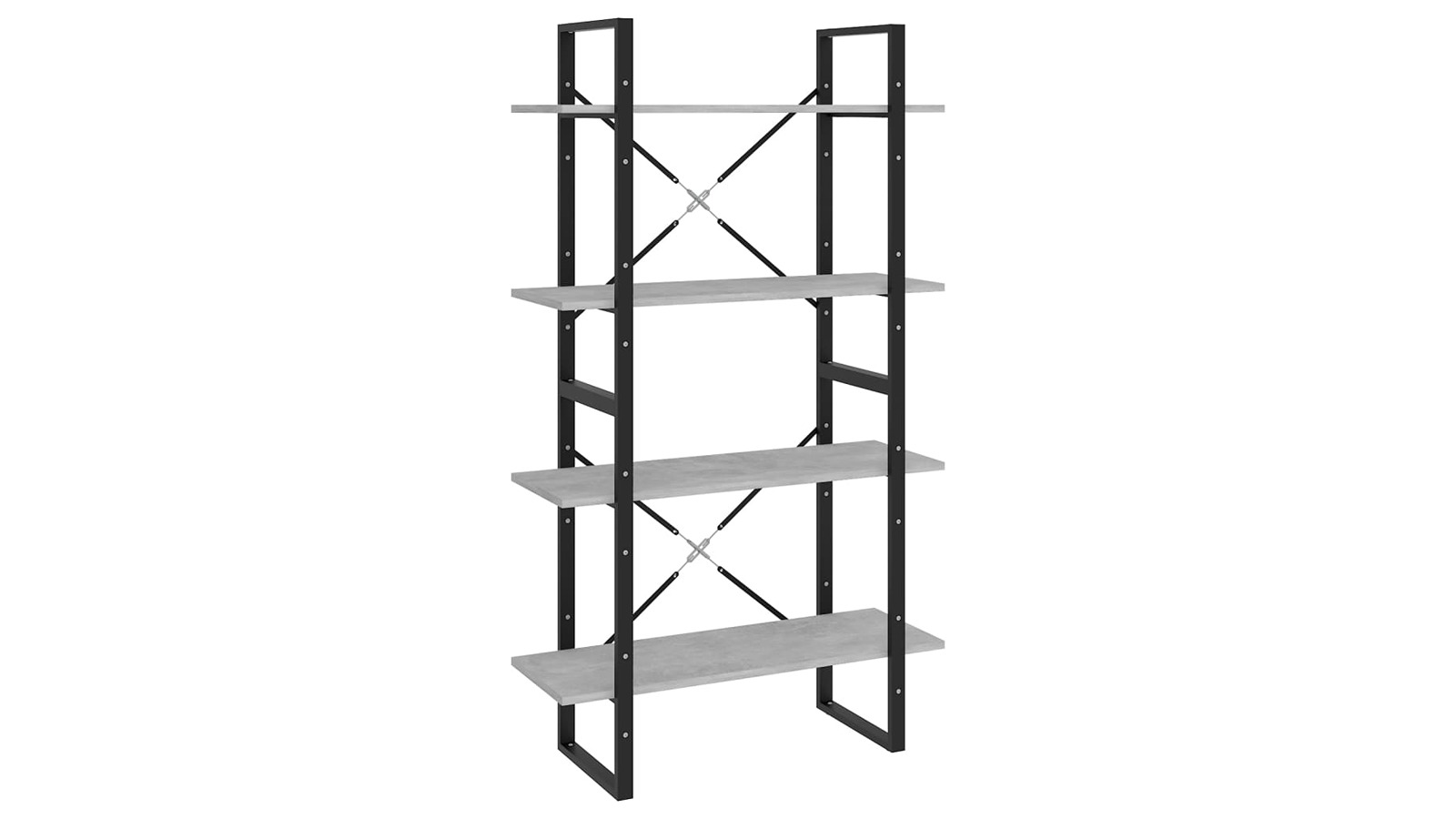 vidaXL 4-Tier Concrete Grey Engineered Wood 80 x 30 x 140cm Book Cabinet