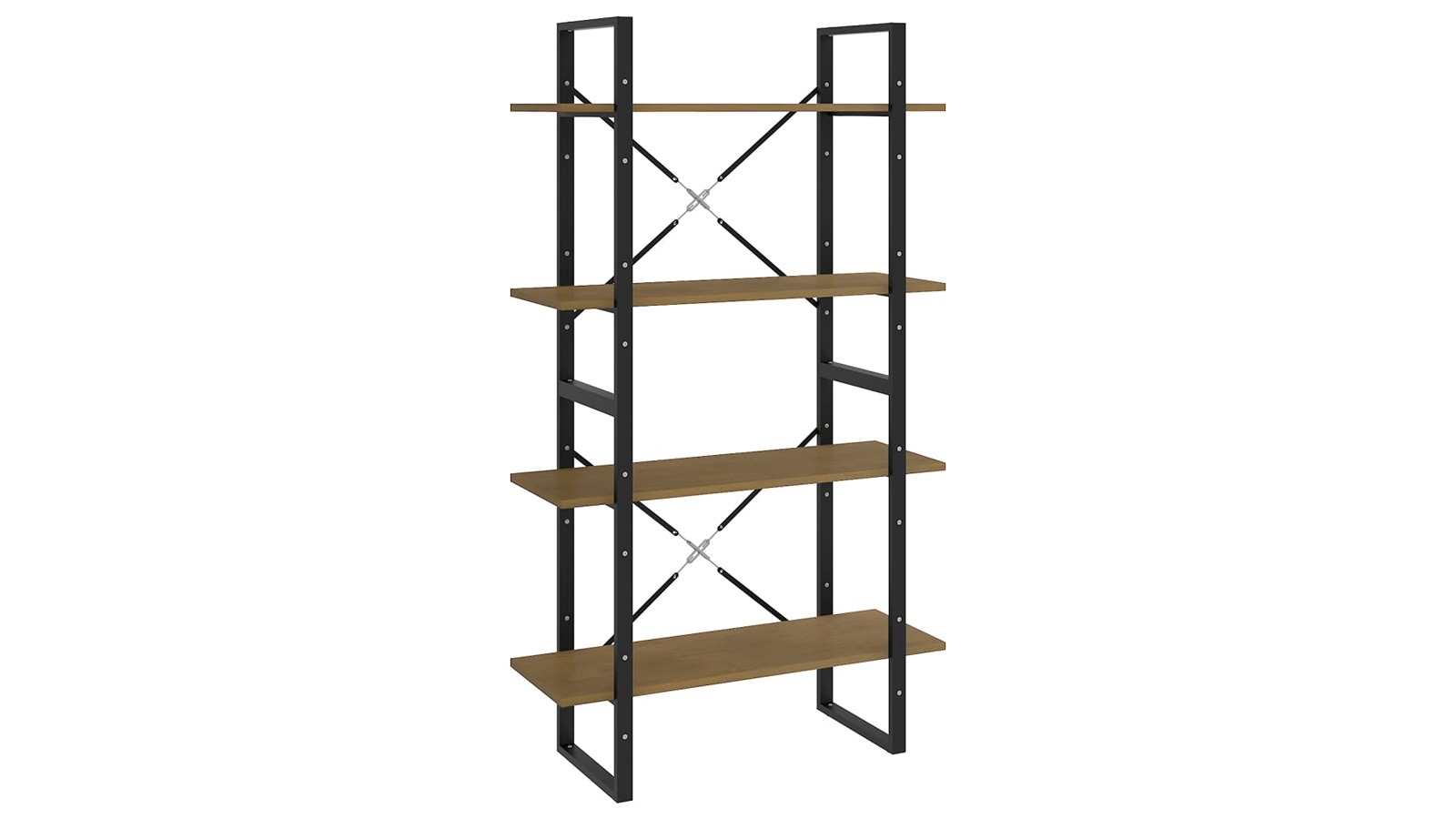 vidaXL 4-Tier Natural Pine Solid Pine Wood Book Cabinet - 80 x 30 x 140cm