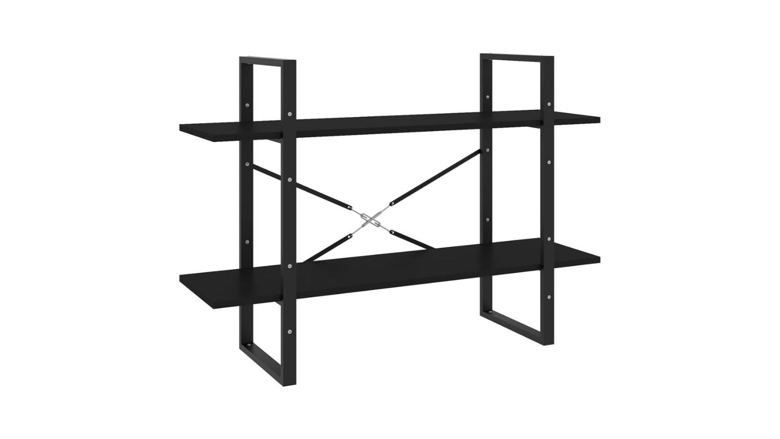 vidaXL 2-Tier Black Engineered Wood 100 x 30 x 70cm Book Cabinet