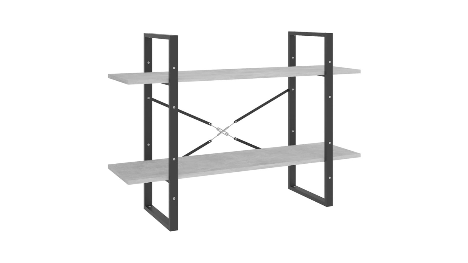 vidaXL 2-Tier Concrete Grey Engineered Wood 100 x 30 x 70cm Book Cabinet
