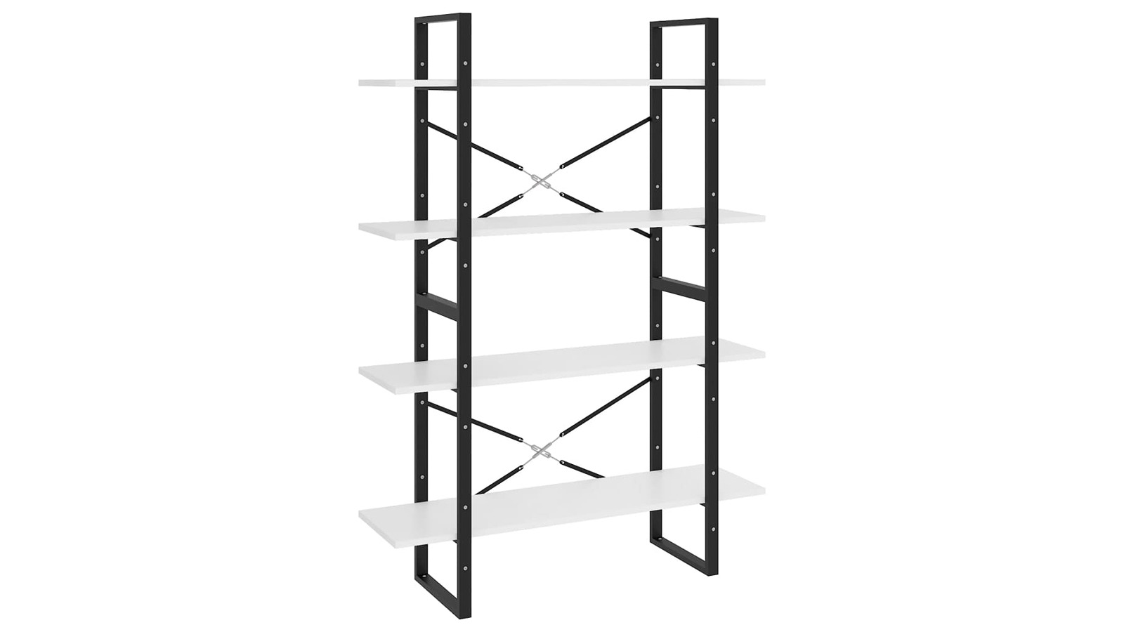 vidaXL 4-Tier White Engineered Wood 100 x 30 x 140cm Book Cabinet