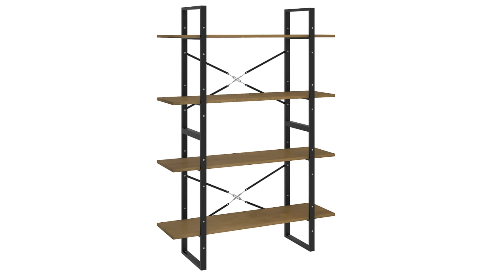 vidaXL 4-Tier Solid Pine Wood 100 x 30 x 140cm Book Cabinet