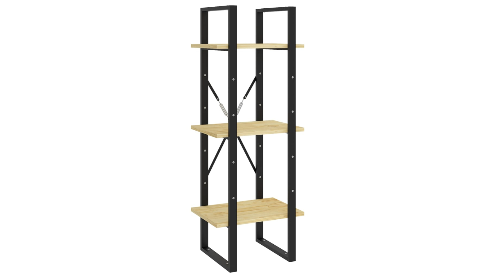 vidaXL 3-Tier Solid Pine Wood 40 x 30 x 105cm Book Cabinet 