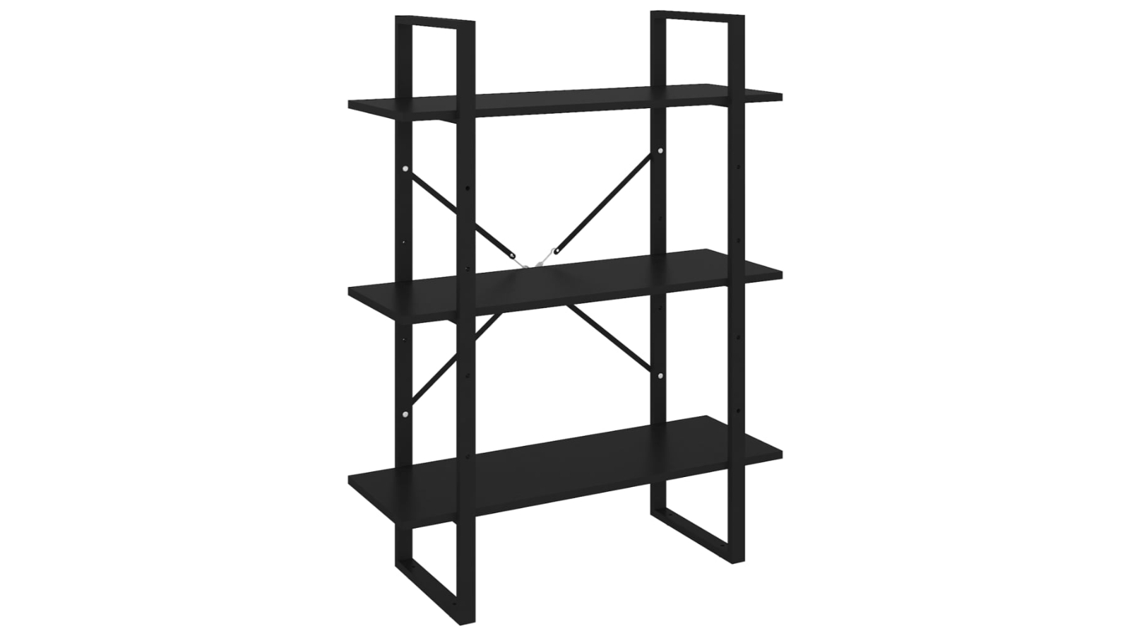 vidaXL Black Engineered Wood 80 x 30 x 105cm Book Cabinet 