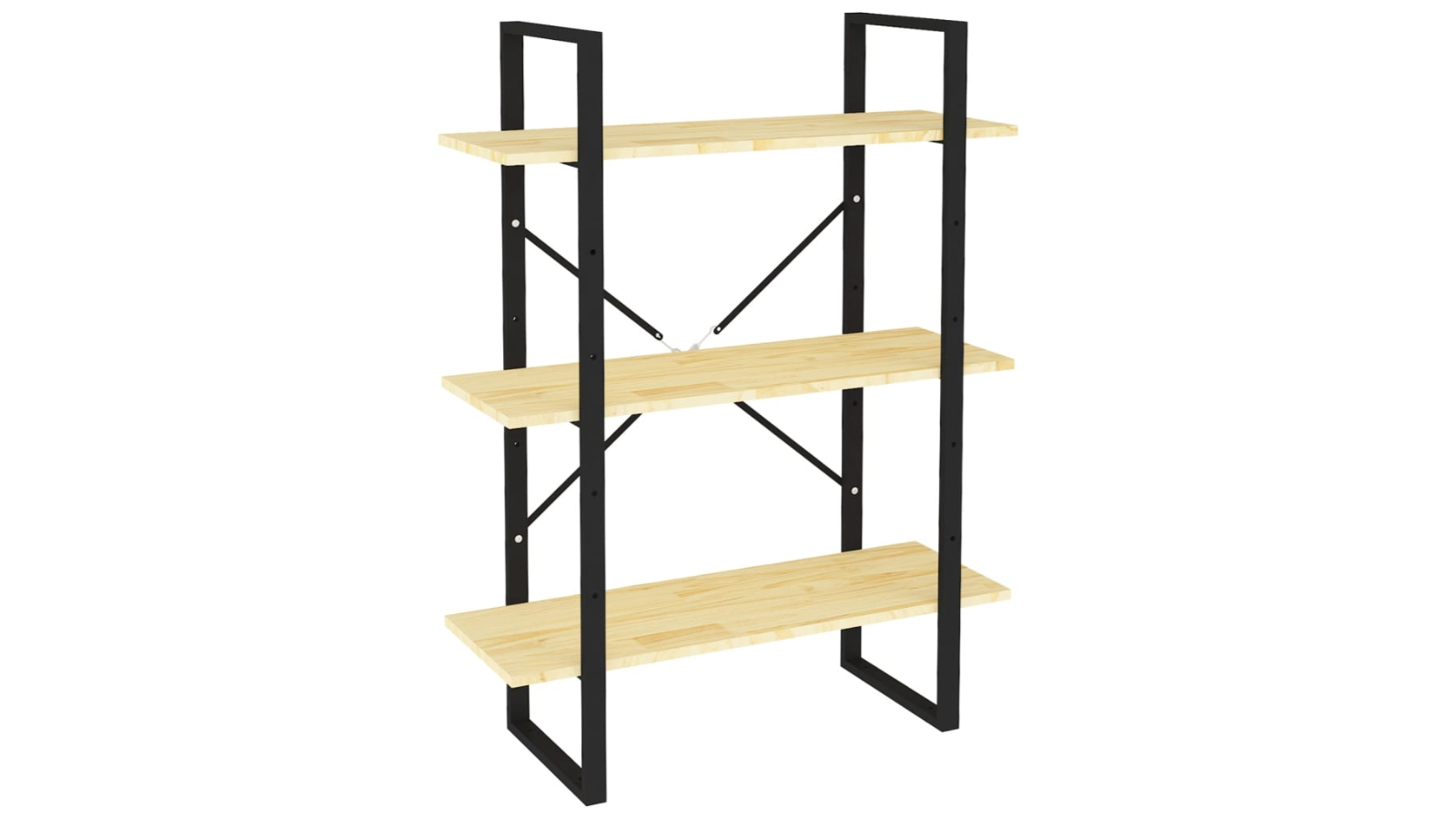vidaXL 3-Tier Solid Pine Wood Book Cabinet - 80 x 30 x 105cm