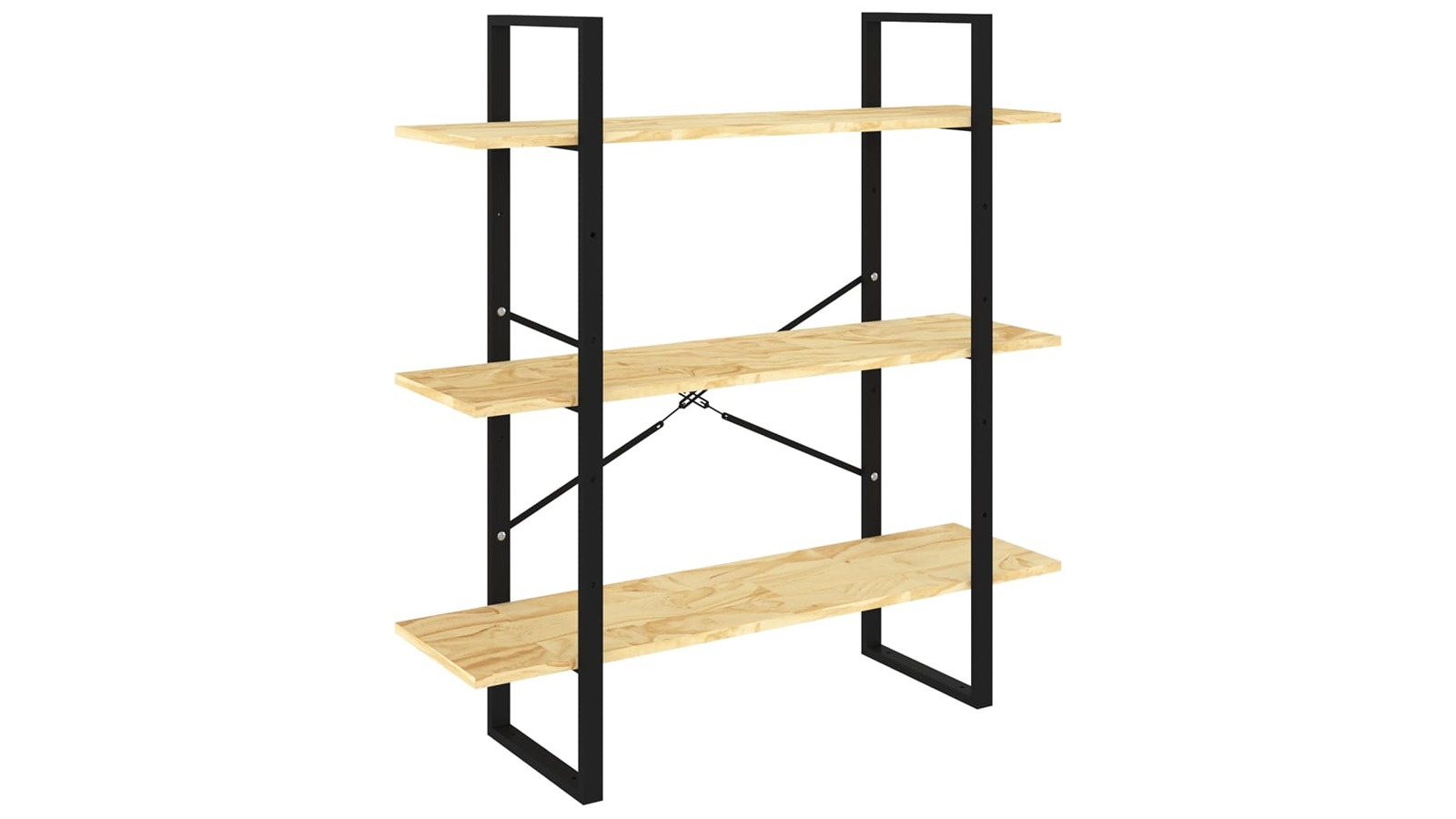 vidaXL 3-Tier Solid Pine Wood 100 x 30 x 105cm Book Cabinet