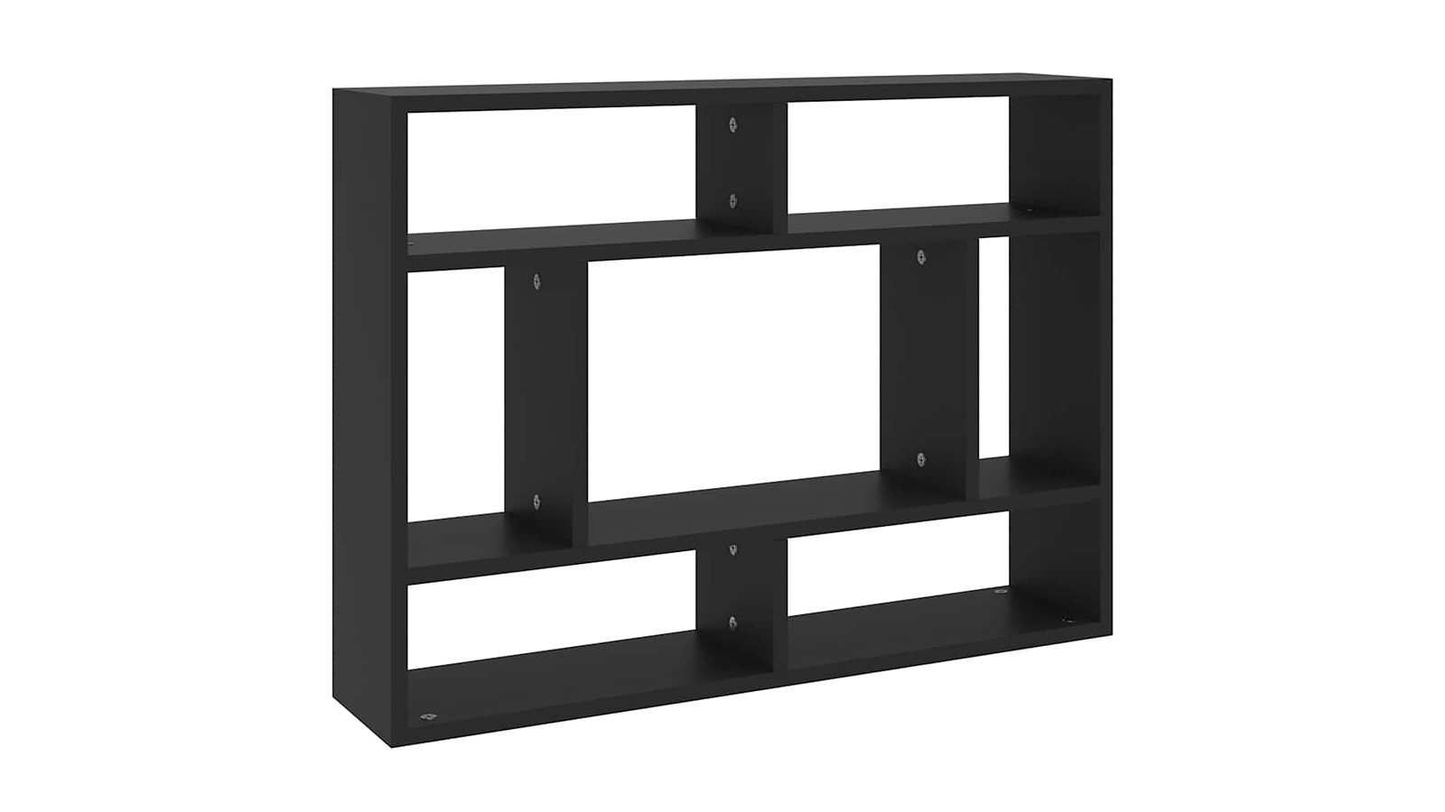 vidaXL Black Engineered Wood 75 x 16 x 55cm Wall Shelf