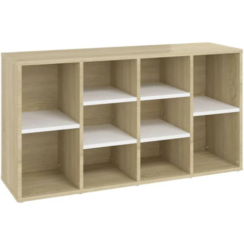 vidaXL Shoe Bench - White/Sonoma Oak