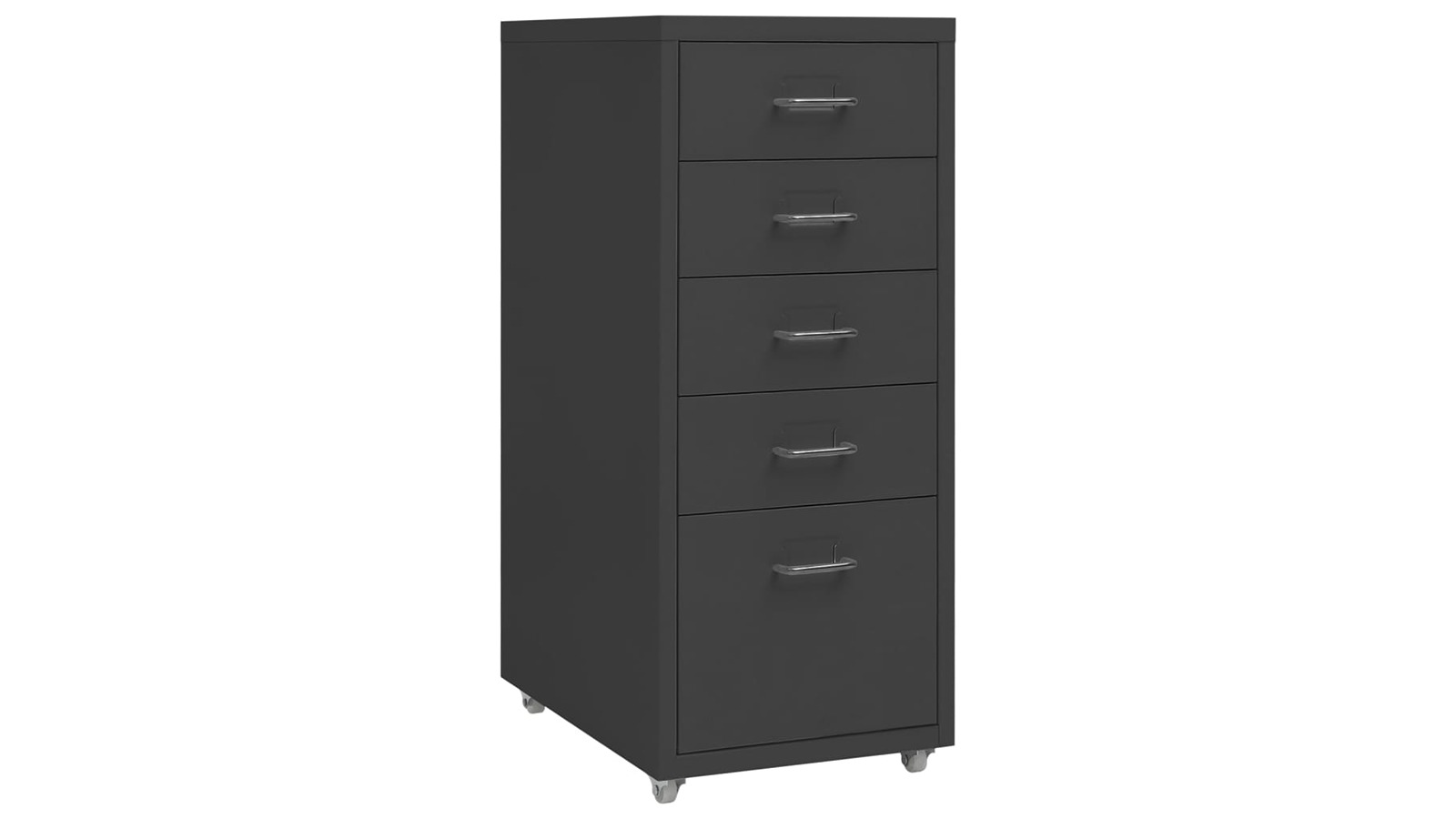vidaXL Metal 28 x 41 x 69cm Mobile File Cabinet - Anthracite