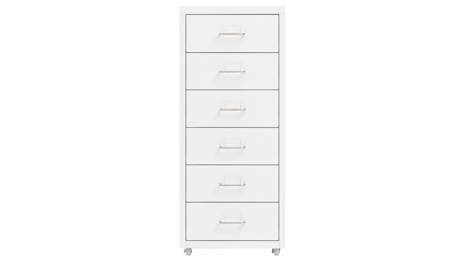 vidaXL 28 x 41 x 69cm Metal Mobile File Cabinet - White