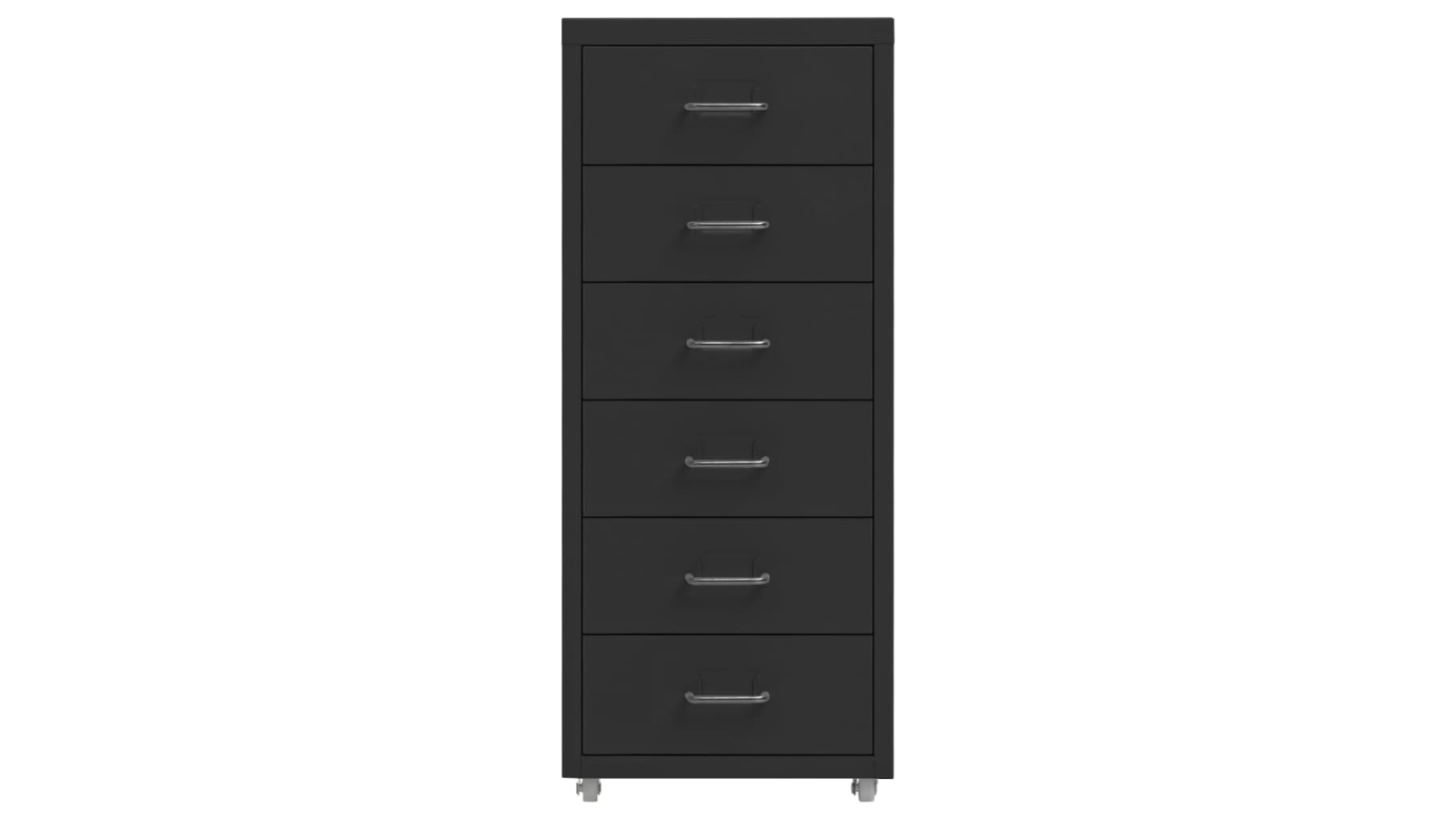 vidaXL 28 x 41 x 69cm Metal Mobile File Cabinet - Black