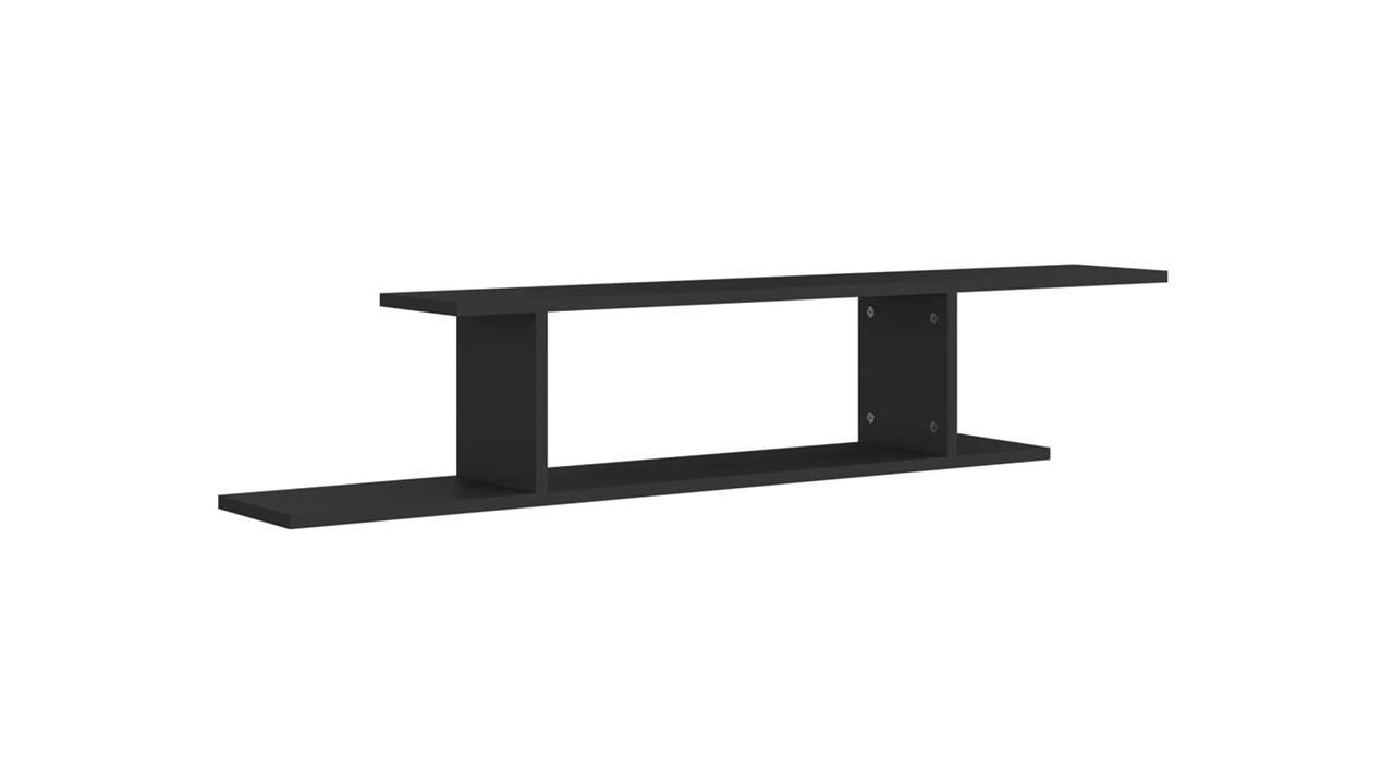 vidaXL Black Engineered Wood 125 x 18 x 23cm Wall Mounted TV Shelf