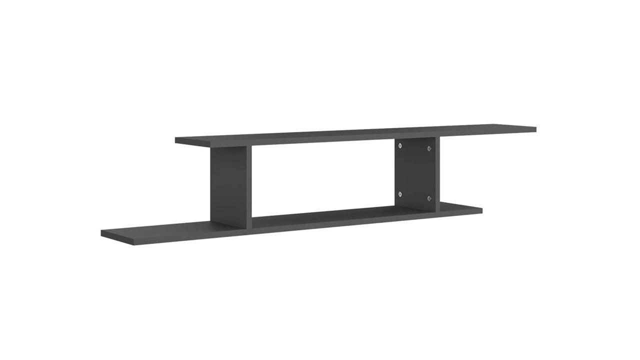 vidaXL Grey Engineered Wood 125 x 18 x 23cm Wall Mounted TV Shelf