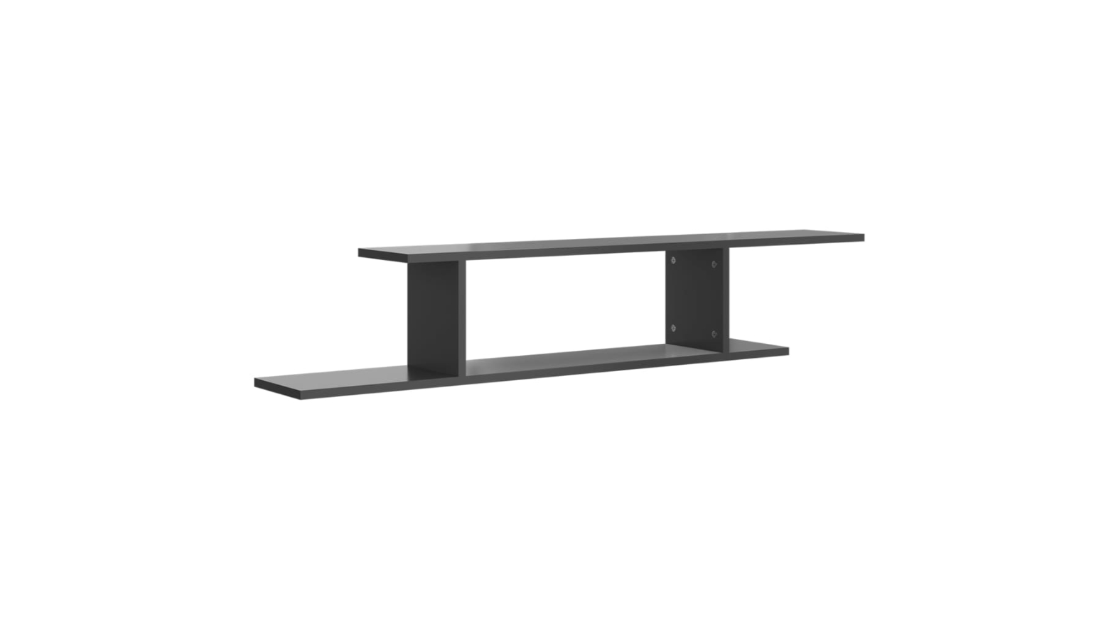 vidaXL High Gloss Grey Engineered Wood 125 x 18 x 23cm Wall-Mounted TV Shelf