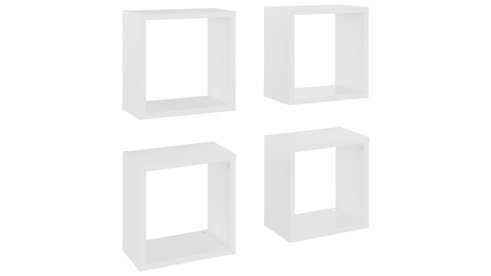 vidaXL 4 Piece White 26 x 15 x 26cm Wall Cube Shelve