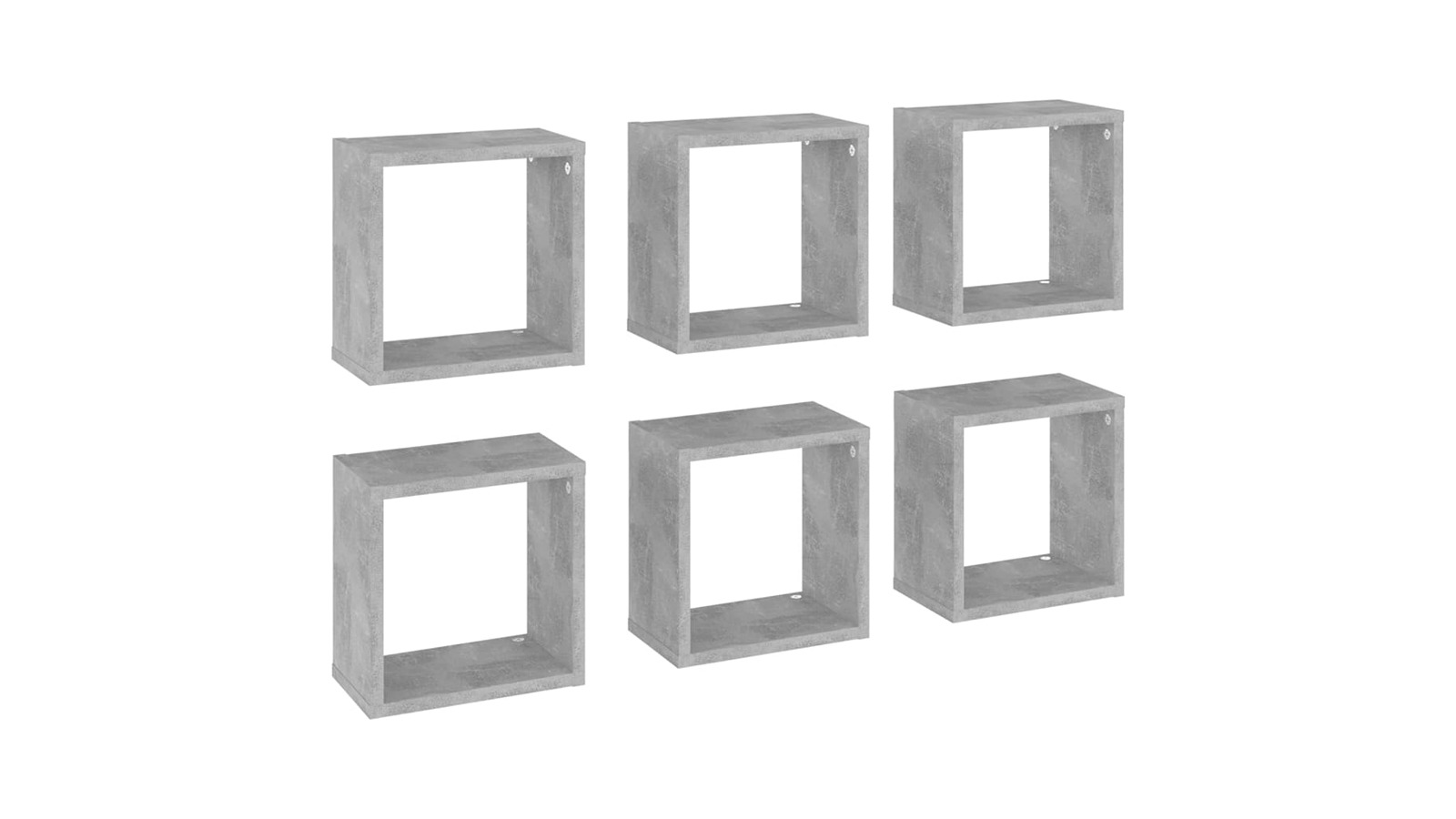 vidaXL 6 Piece Concrete Grey Wall Cube Shelve - 26 x 15 x 26cm