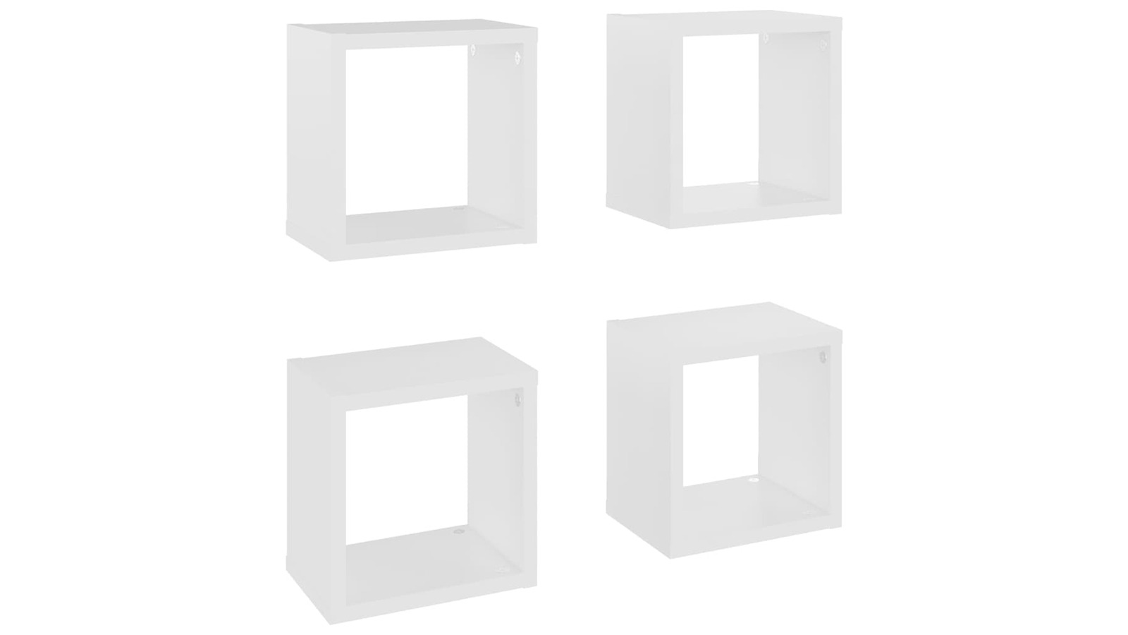 vidaXL 4 Piece White Wall Cube Shelve - 22 x 15 x 22cm