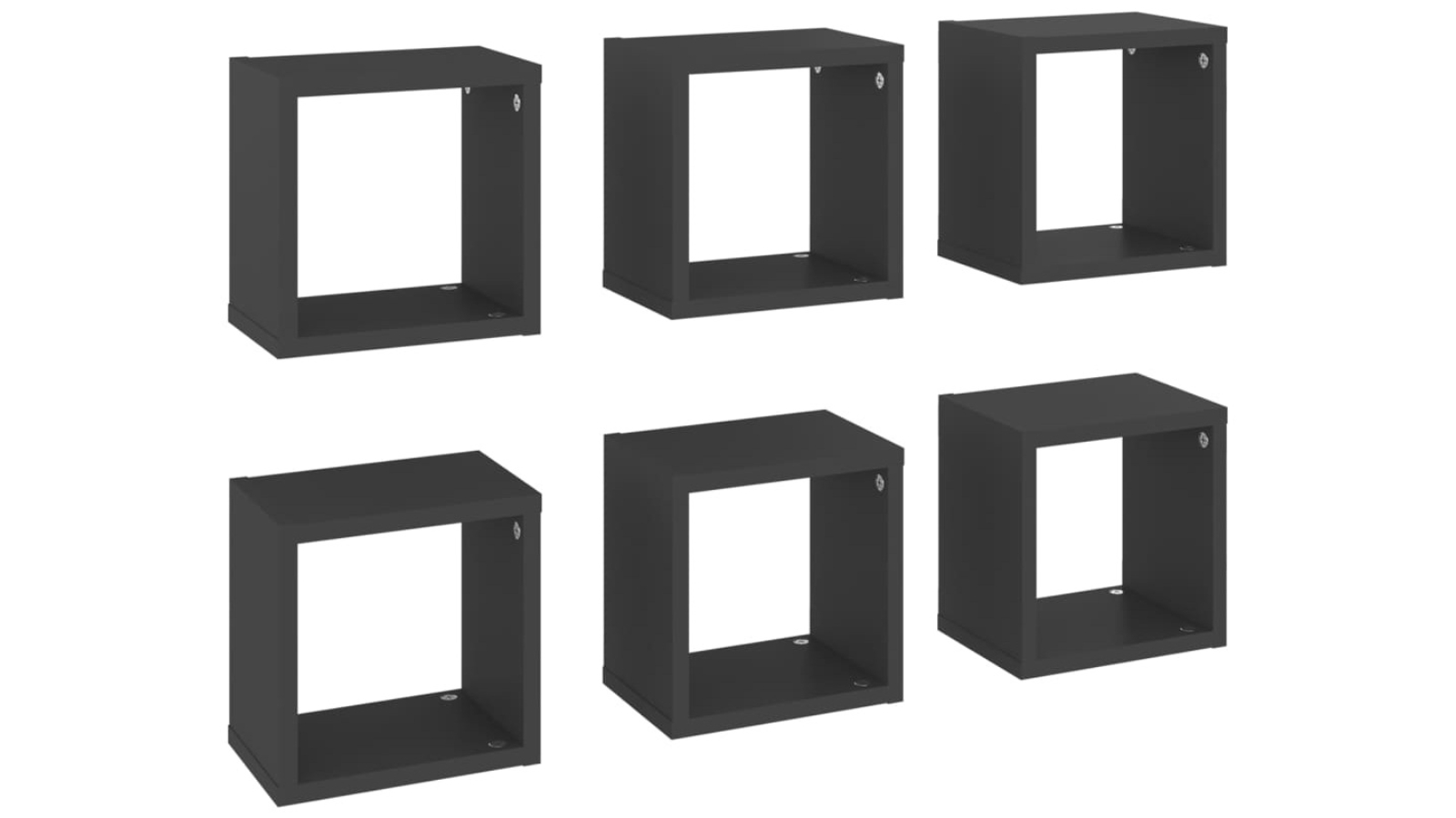 vidaXL 6 Piece Grey 22 x 15 x 22cm Wall Cube Shelves