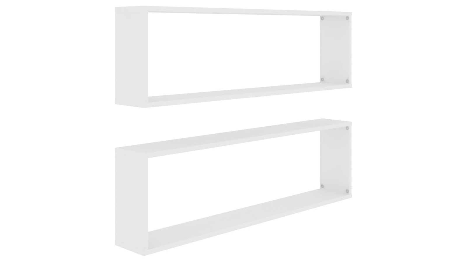 vidaXL 2 Piece White Engineered Wood Wall Cube Shelve - 100 x 15 x 30cm