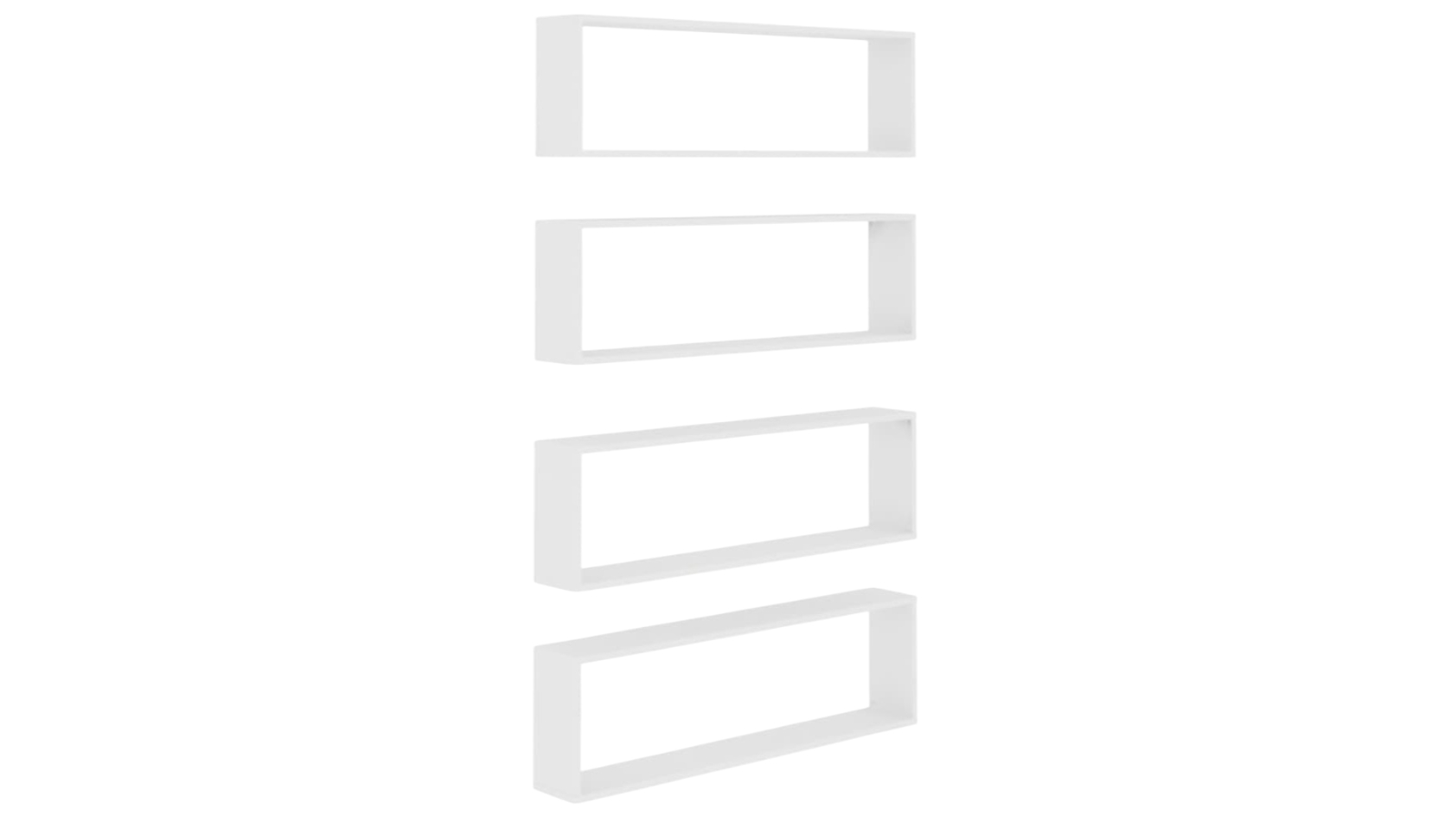 vidaXL 4 Piece White Engineered Wood 100 x 15 x 30cm Wall Cube Shelves