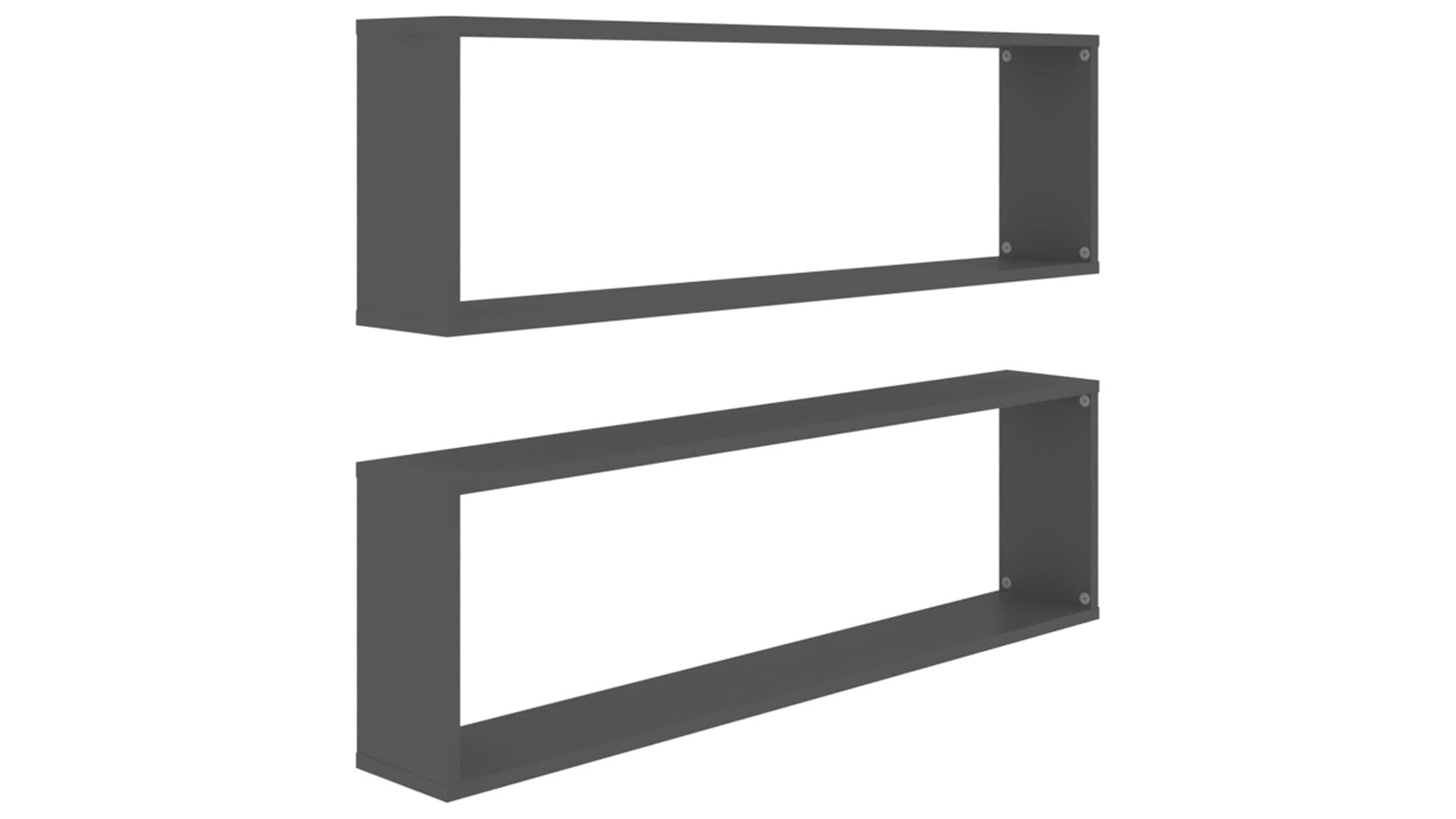 vidaXL 2 Piece Grey Engineered Wood 100 x 15 x 30cm Wall Cube Shelve