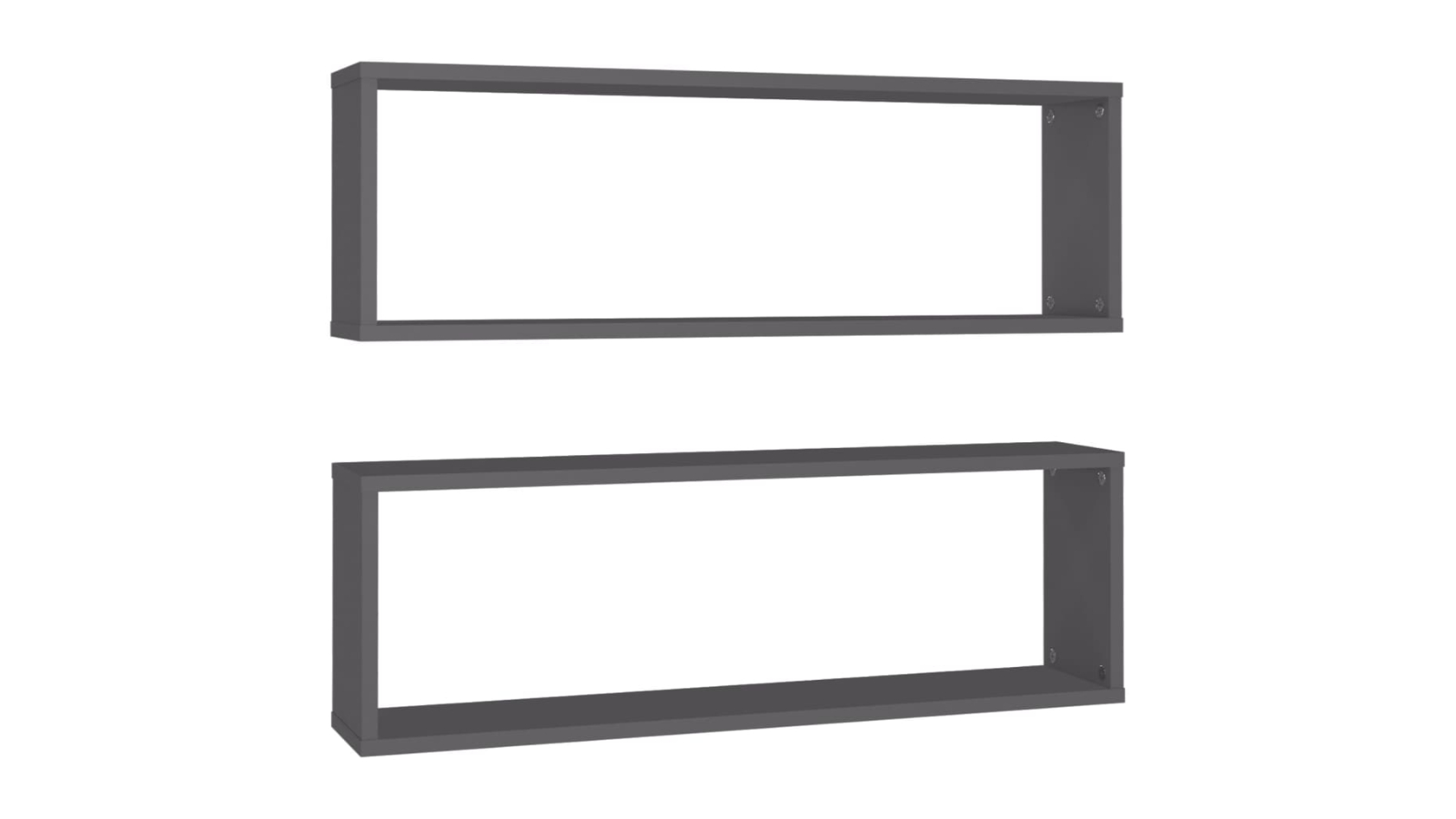 vidaXL 2 Piece Grey Engineered Wood 80 x 15x 26.5cm Wall Cube Shelves