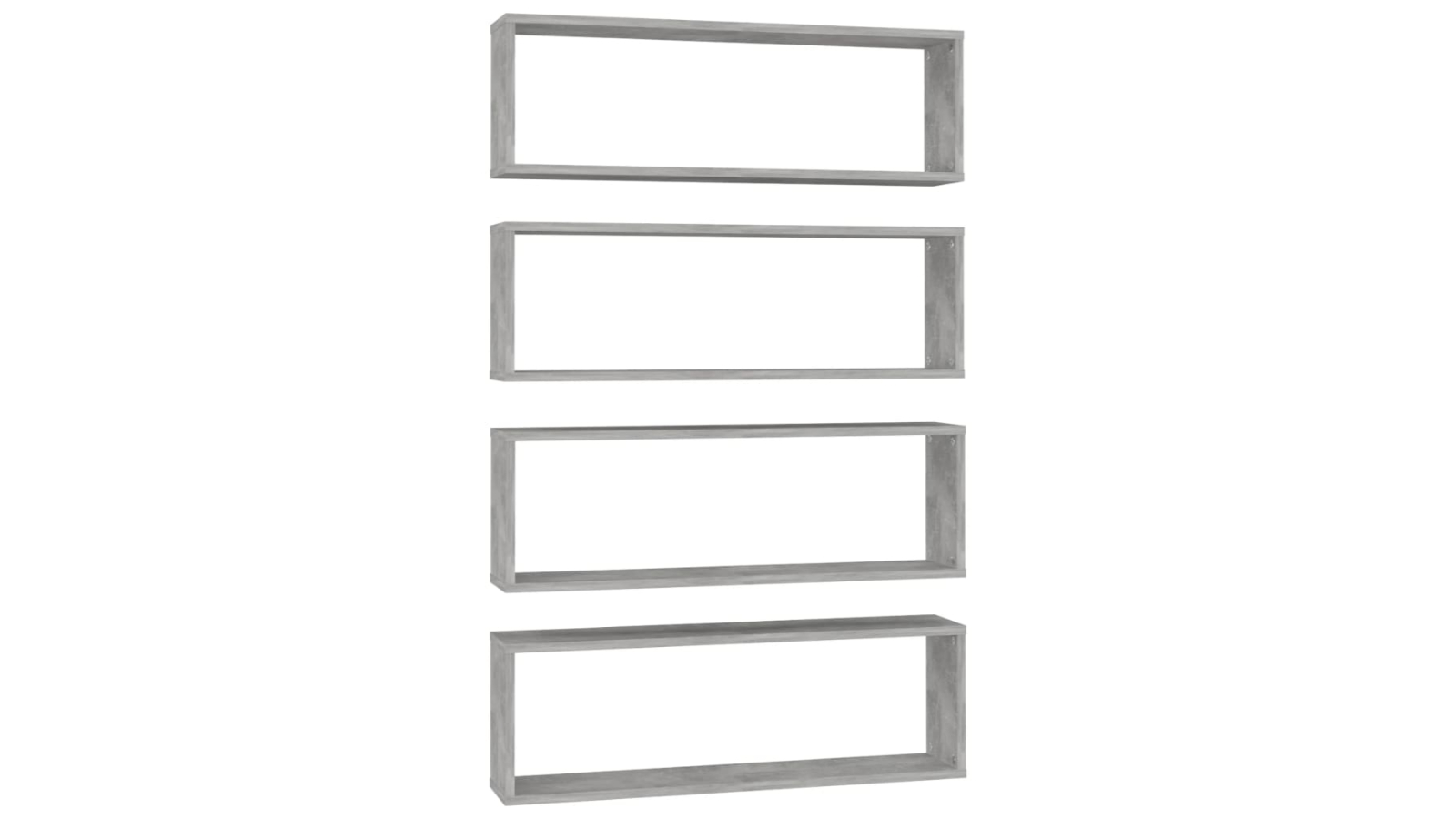 vidaXL 4 Piece Concrete Grey Engineered Wood 80 x 15 x 26.5cm Wall Cube Shelves