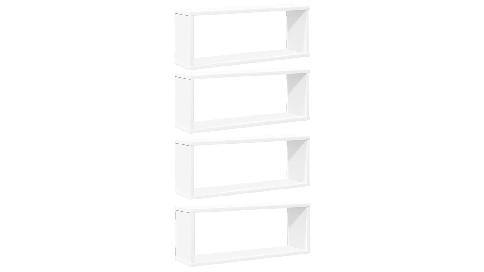 vidaXL 4 Piece White Engineered Wood 60 x 15 x 23cm Wall Cube Shelve