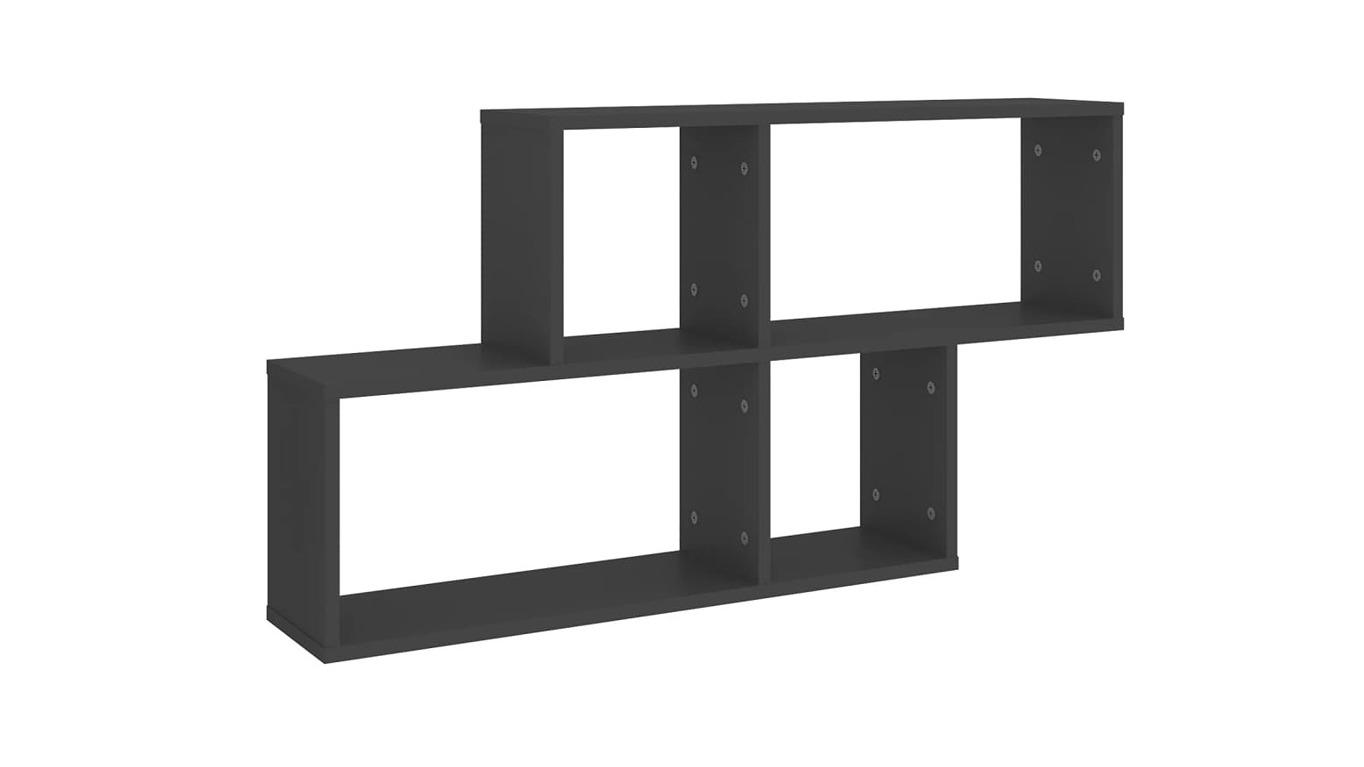 vidaXL Grey Engineered Wood 100 x 18 x 53cm Wall Shelf