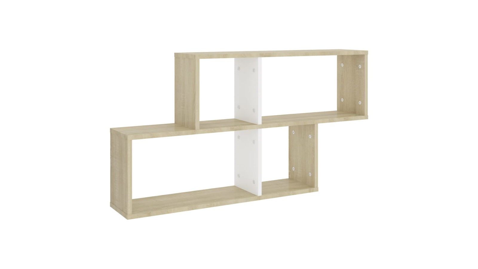 vidaXL White/ Sonoma Oak Engineered Wood 100 x 18 x 53cm Wall Shelf