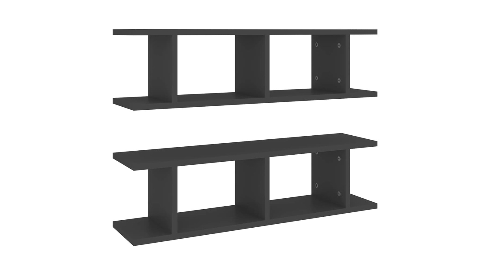 vidaXL 2 Piece Grey Engineered Wood Wall Shelve - 75 x 18 x 20cm