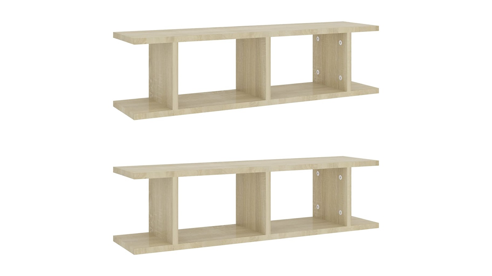 vidaXL 2 Piece Sonoma Oak Engineered Wood 75 x 18 x 20cm Wall Shelves