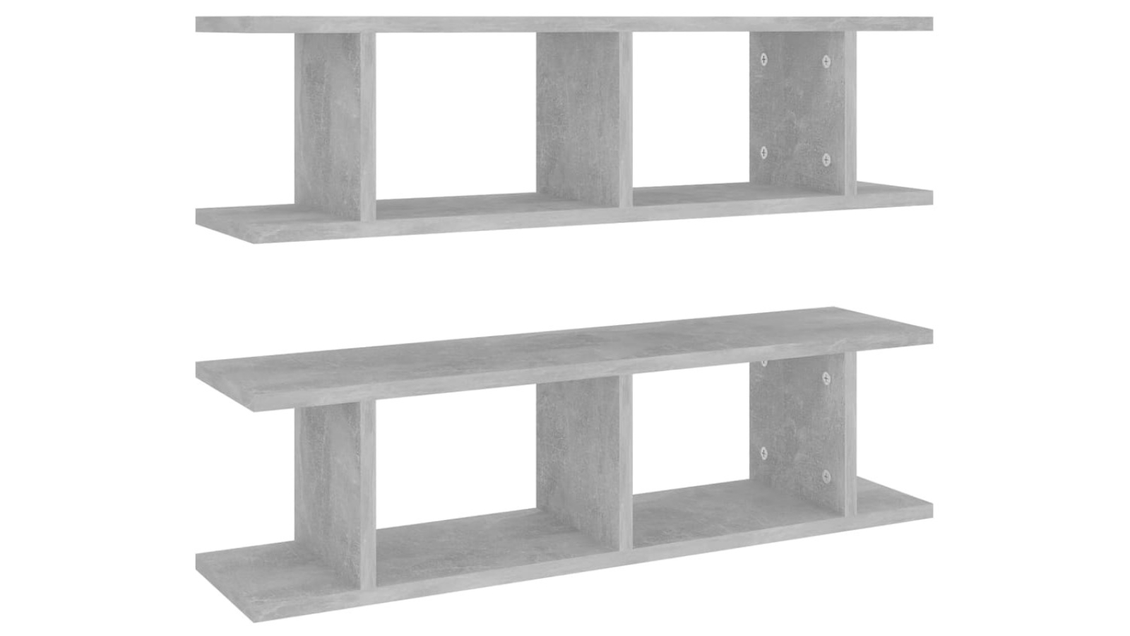 vidaXL 2 Piece Concrete Grey Engineered Wood 75 x 18 x 20cm Wall Shelves