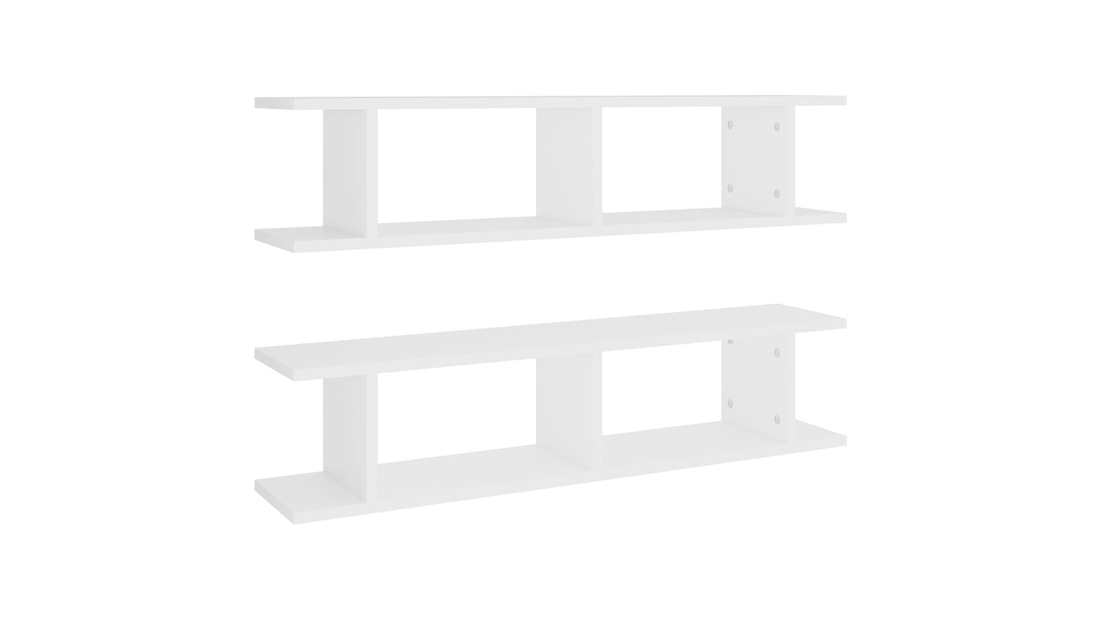 vidaXL 2 Piece White Engineered Wood Wall Shelve - 90 x 18 x 20cm