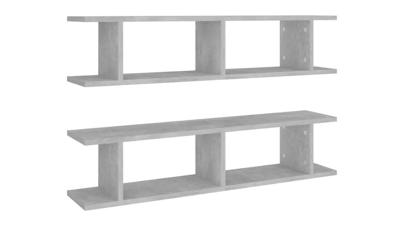 vidaXL 2 Piece Concrete Grey Engineered Wood 90 x 18 x 20cm Wall Shelf