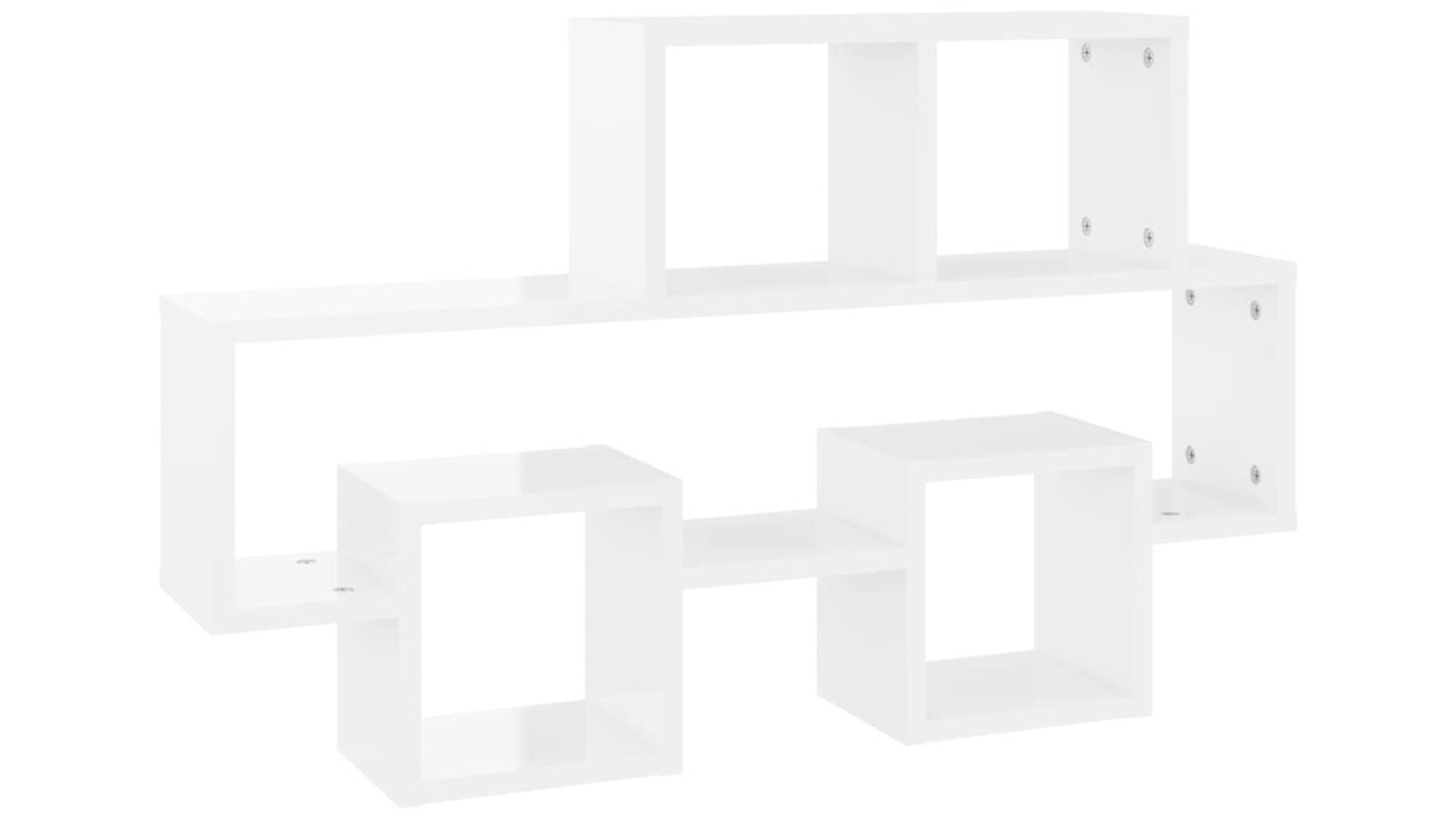 vidaXL High Gloss White 82 x 15 x 51cm Engineered Wood Car-Shaped Wall Shelf