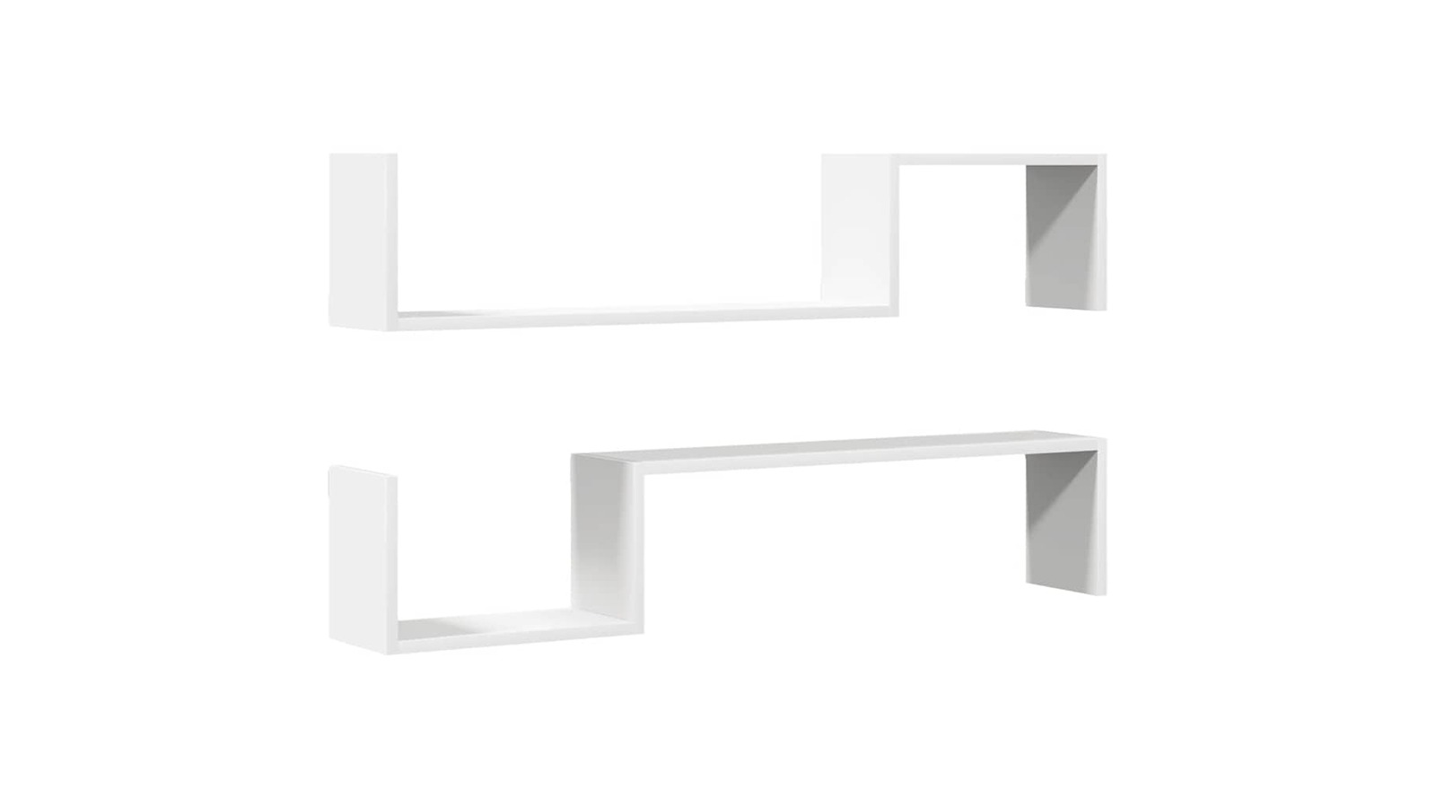 vidaXL 2 Piece White Engineered Wood 100 x 15 x 20cm Wall Shelves