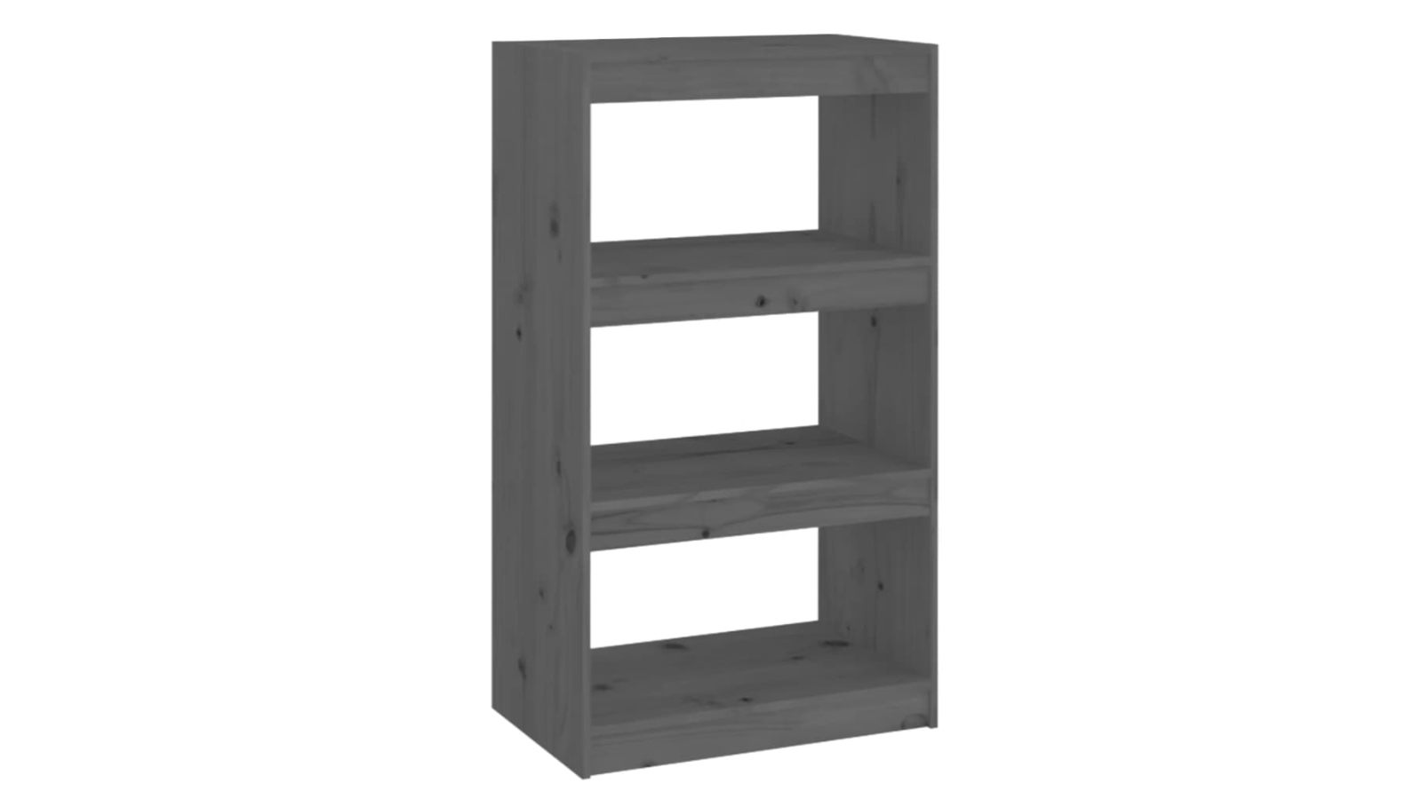 vidaXL Grey Solid Pine Wood 60 x 30 x 103.5cm Book Cabinet/Room Divider
