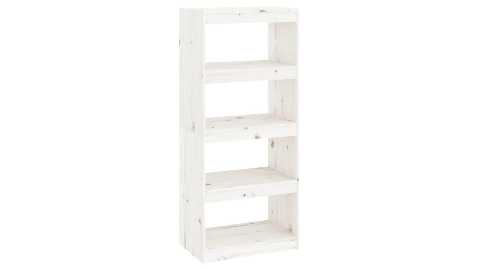 vidaXL White Solid Pine Wood 60 x 30 x 135.5cm Book Cabinet/Room Divider