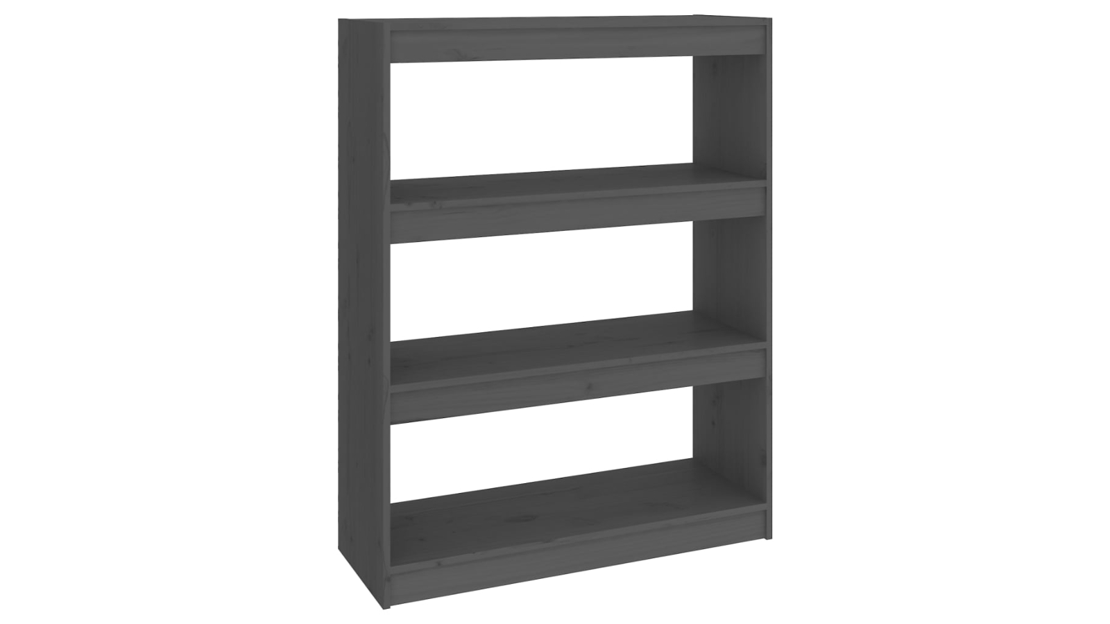 vidaXL Grey Solid Pine Wood 80 x 30 x 103.5cm Book Cabinet/Room Divider