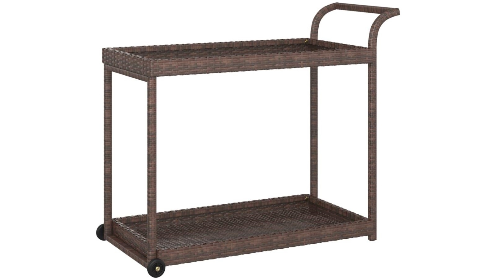 vidaXL 100x45x83cm Poly Rattan Bar Cart - Brown 