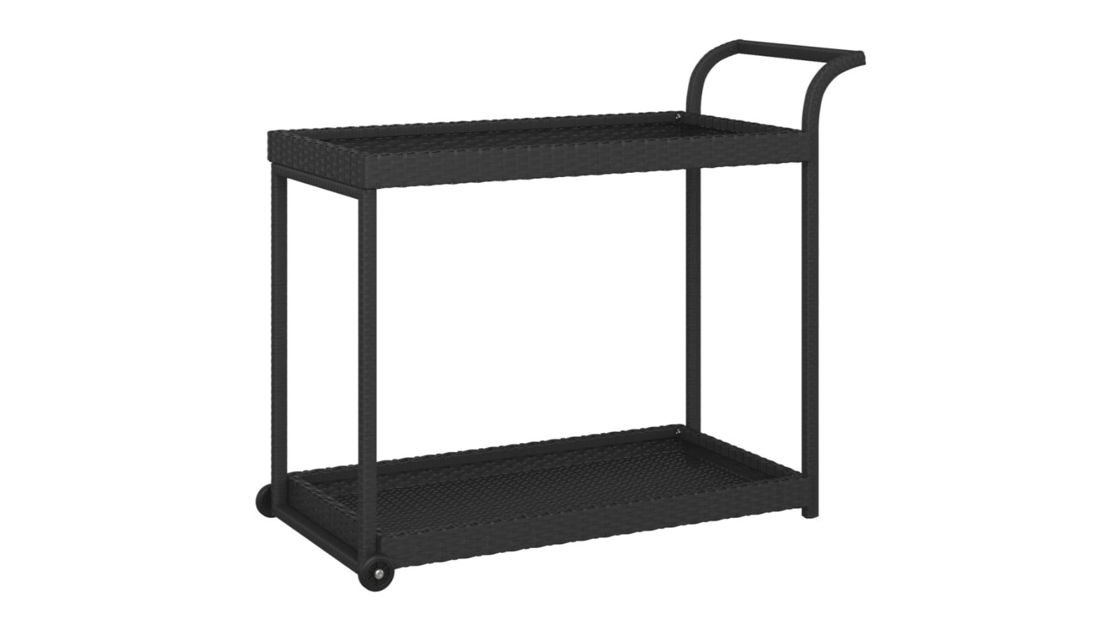vidaXL 100 x 45 x 83cm Poly Rattan Bar Cart - Black