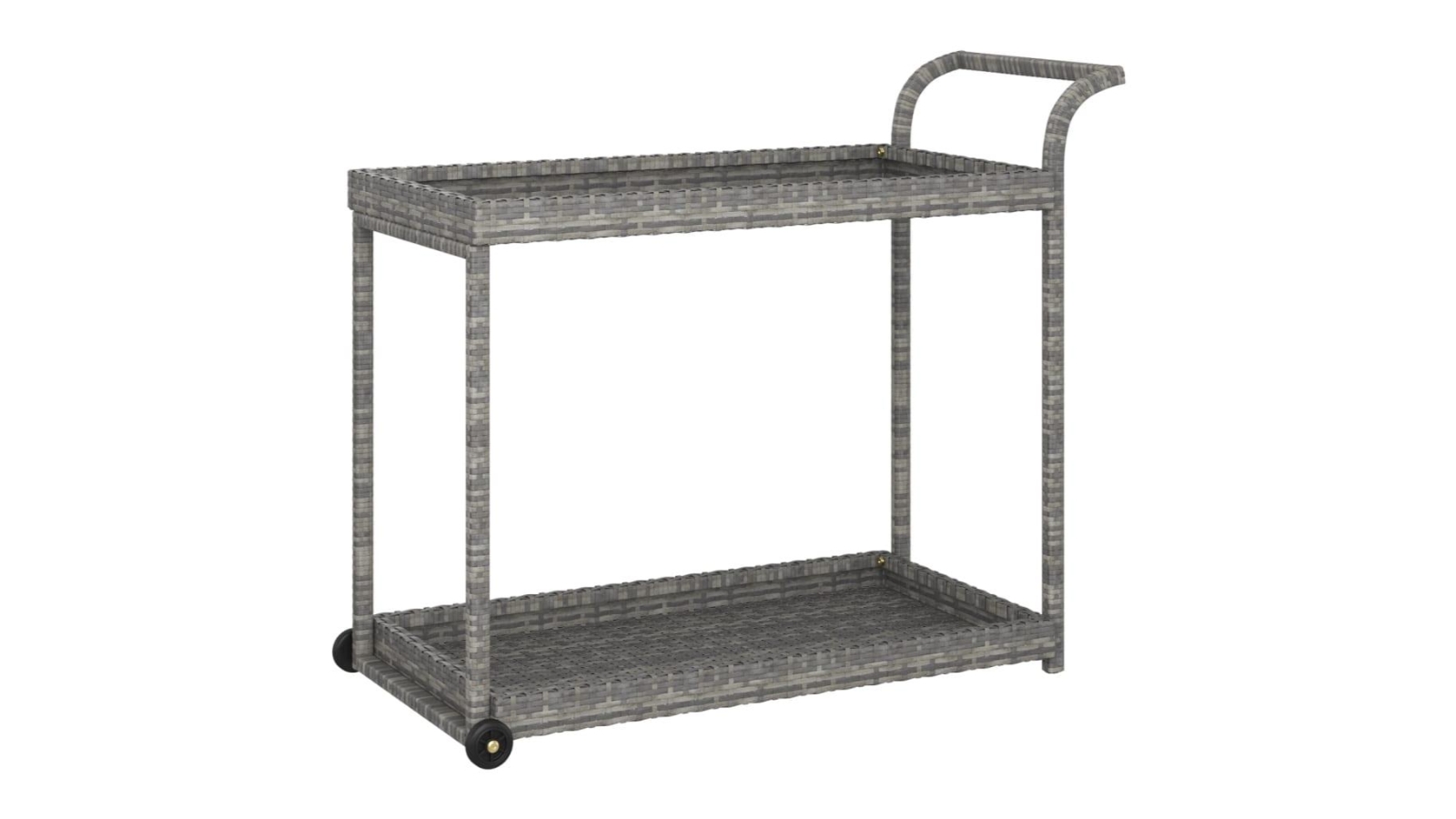 vidaXL 100 x 45 x 83cm Poly Rattan Bar Cart - Grey
