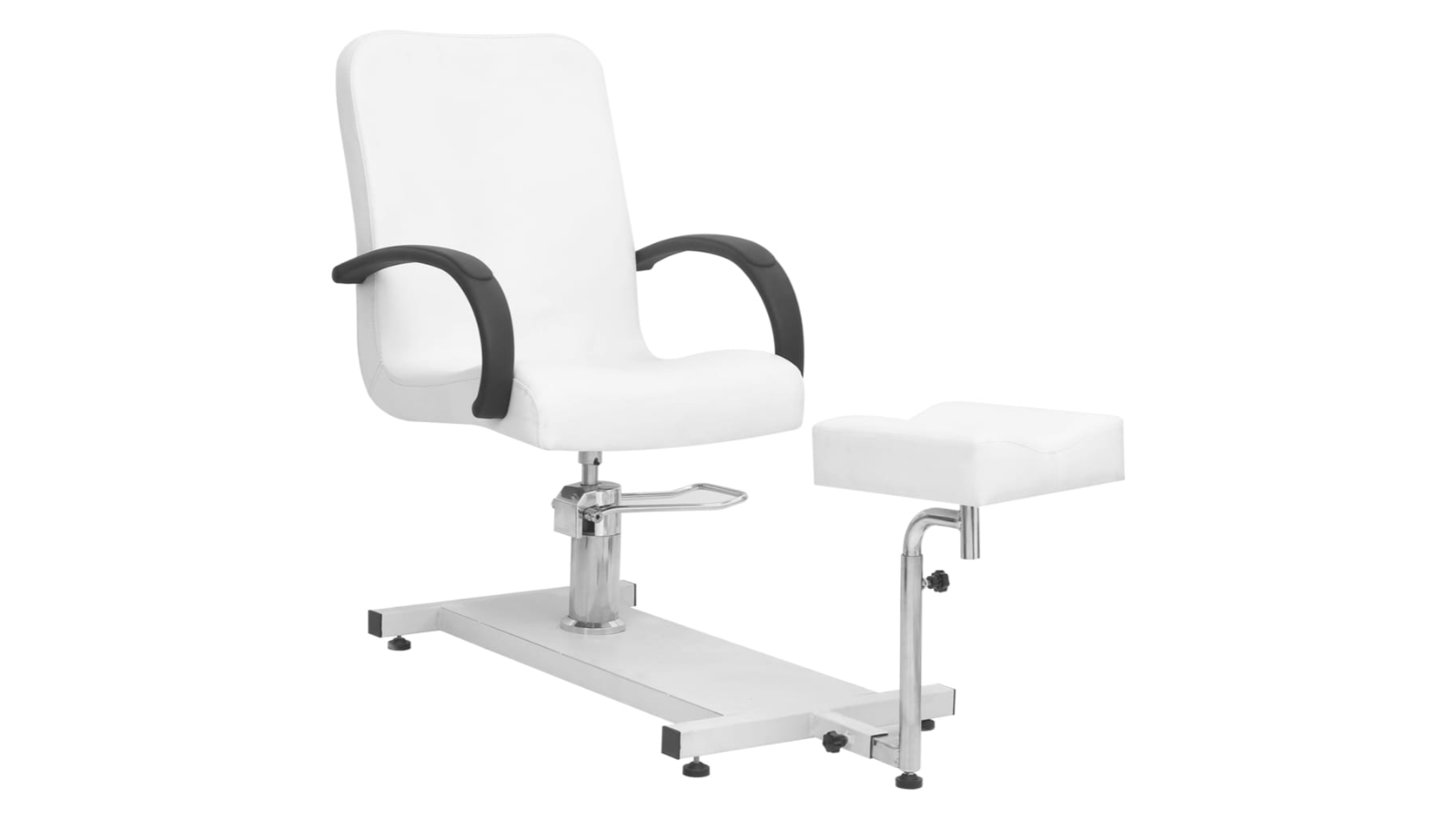 vidaXL White Faux Leather Massage Chair with Footrest - 127 x 60 x 98cm